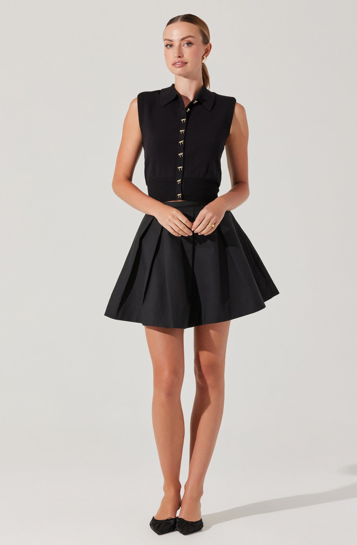 Kori Bow Embellished Sweater Top