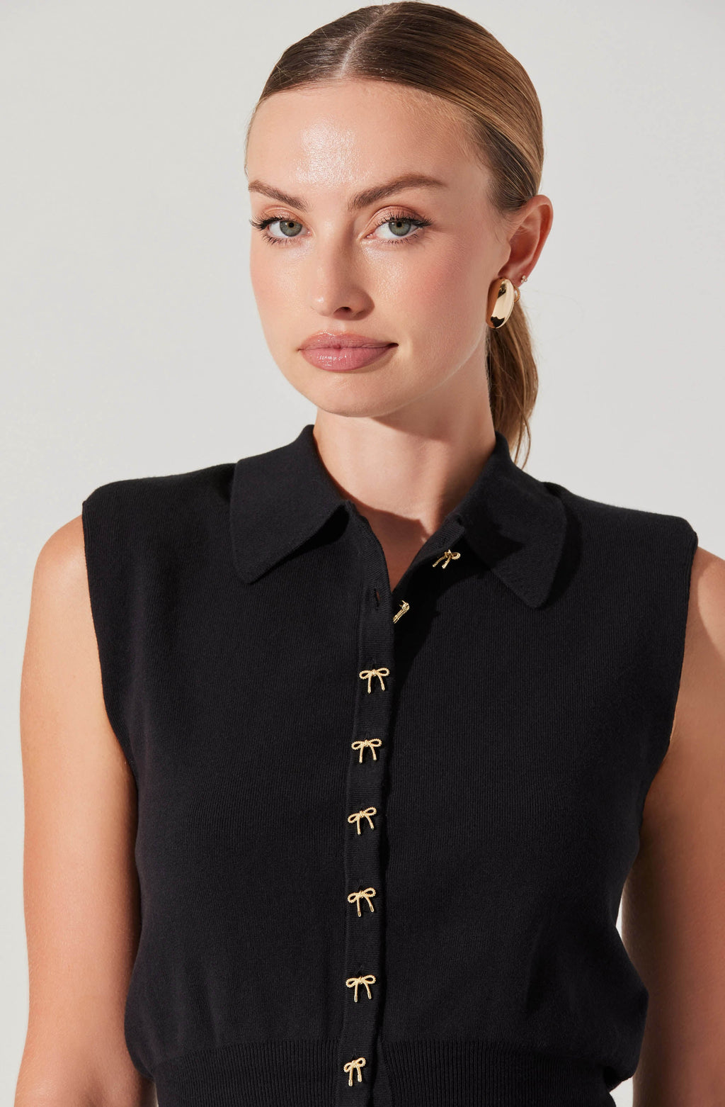 Kori Bow Embellished Sweater Top