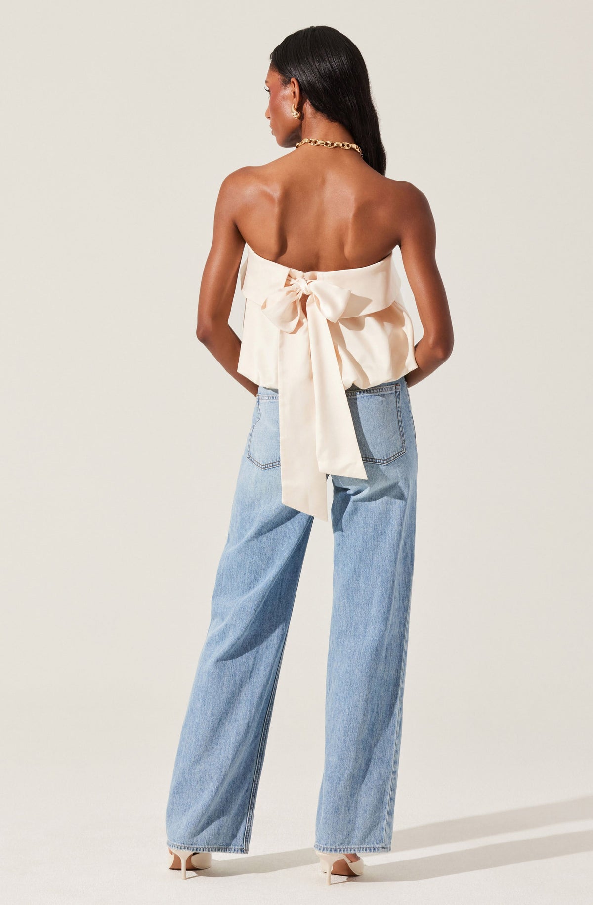 Khloe Strapless Bow Back Top