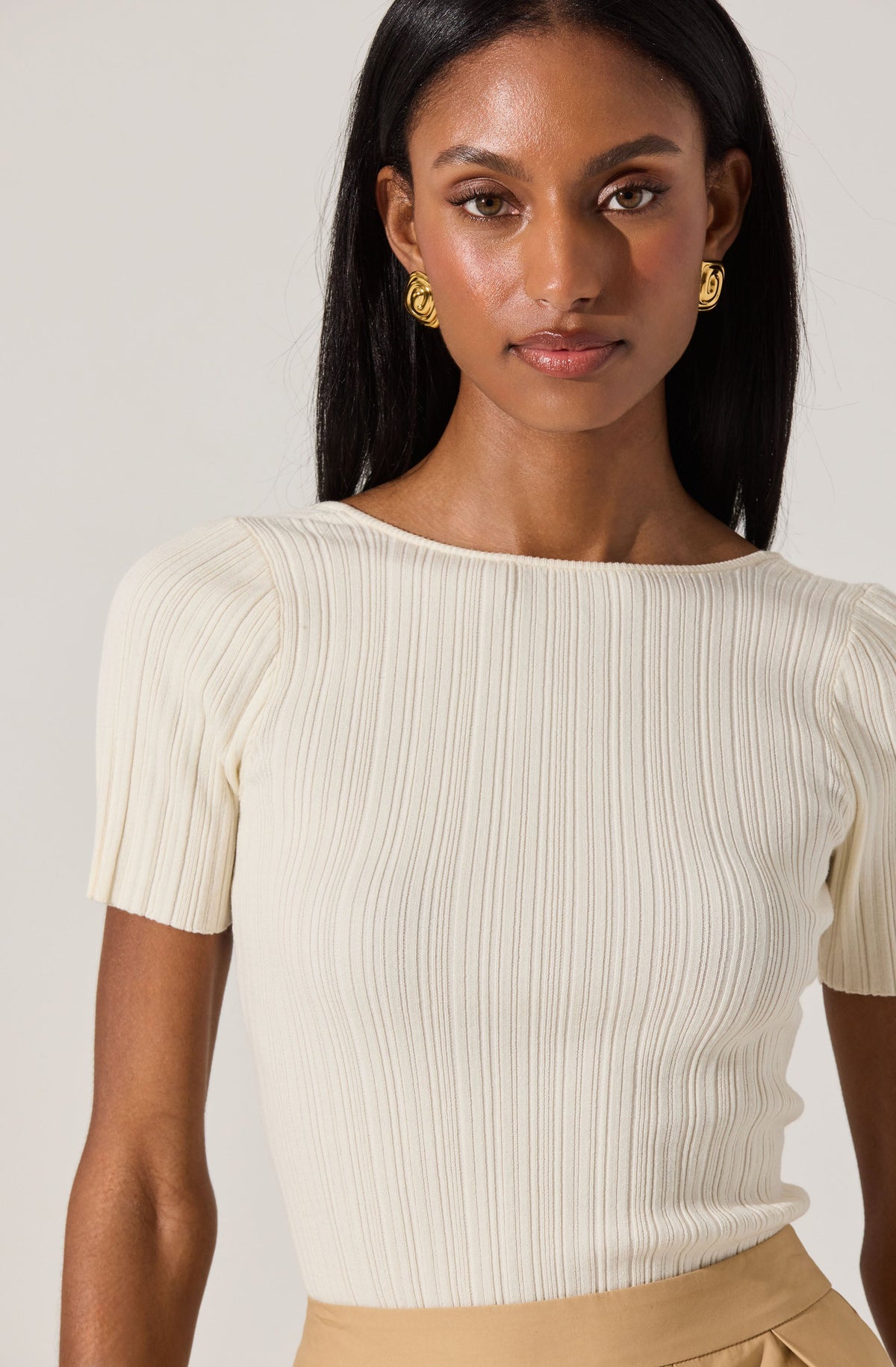 Nikola Ribbed Knit Sweater Top