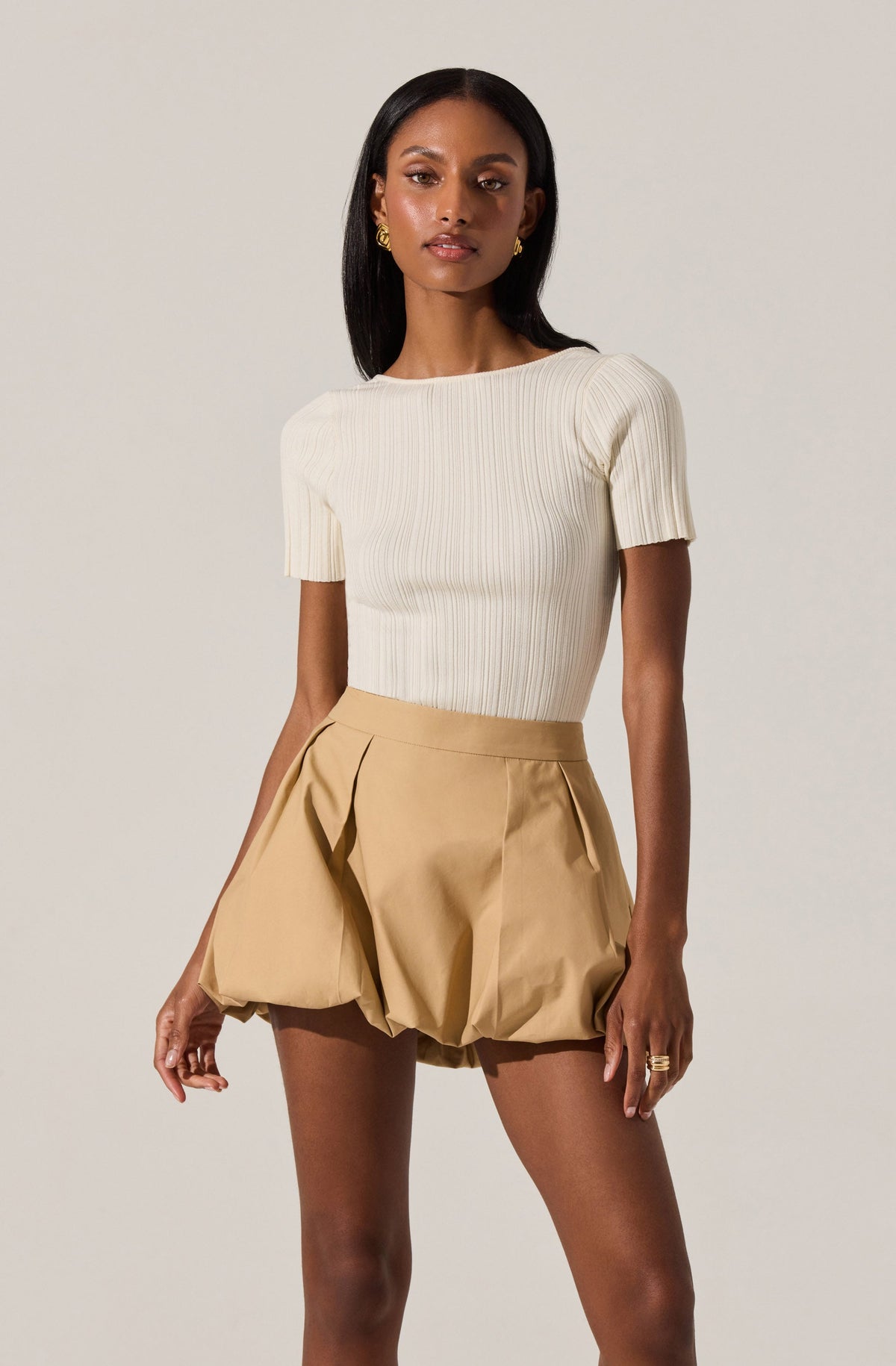 Nikola Ribbed Knit Sweater Top