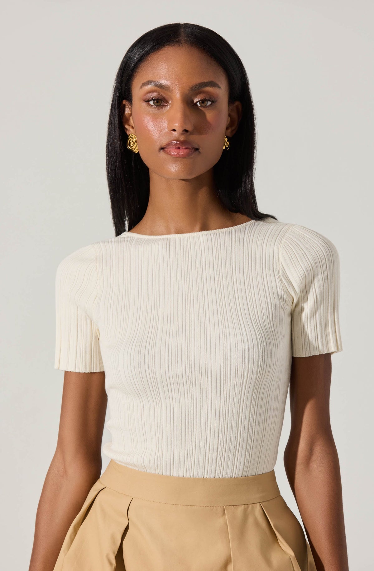 Nikola Ribbed Knit Sweater Top