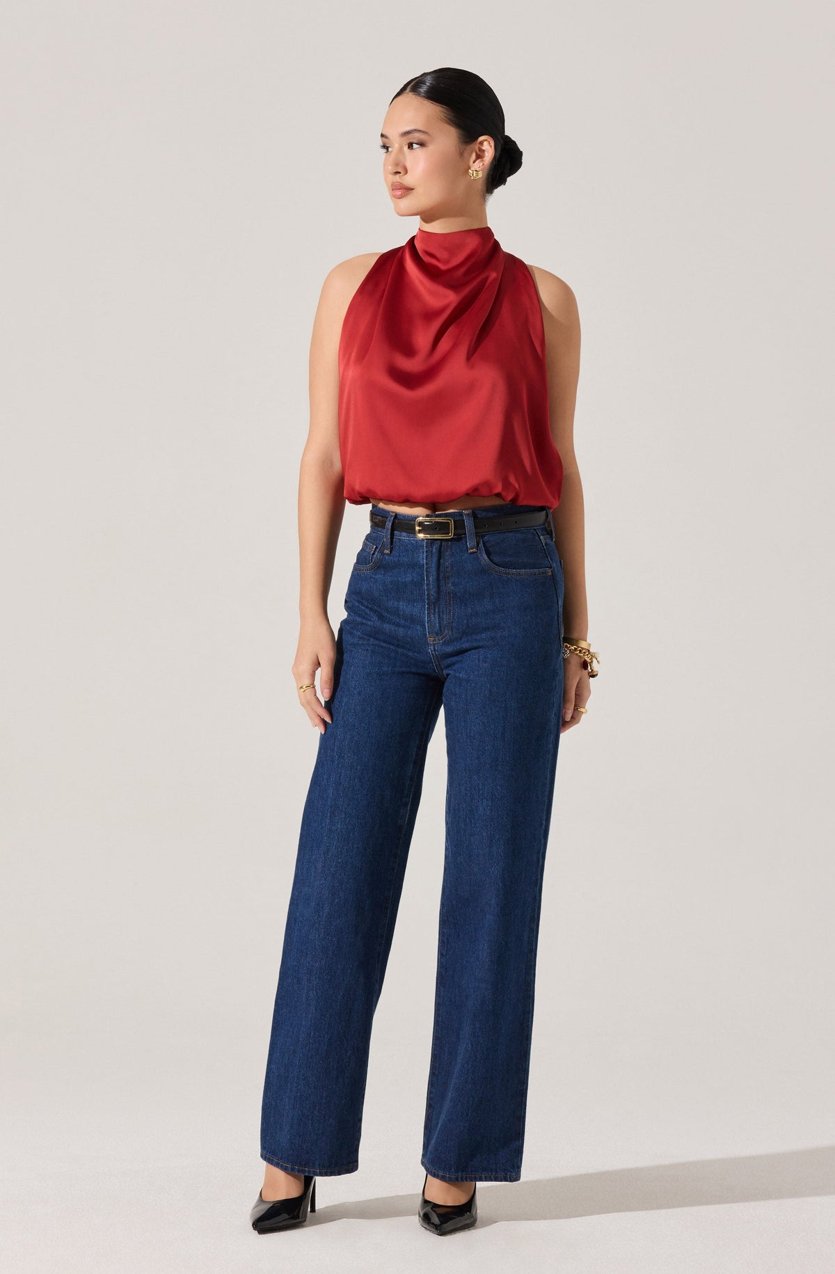 Joleisa Satin High Neck Top