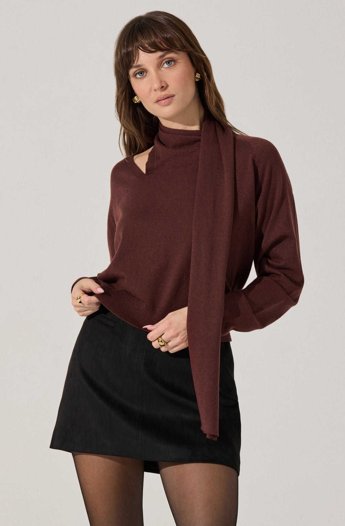 Silvana Cutout Scarf Sweater
