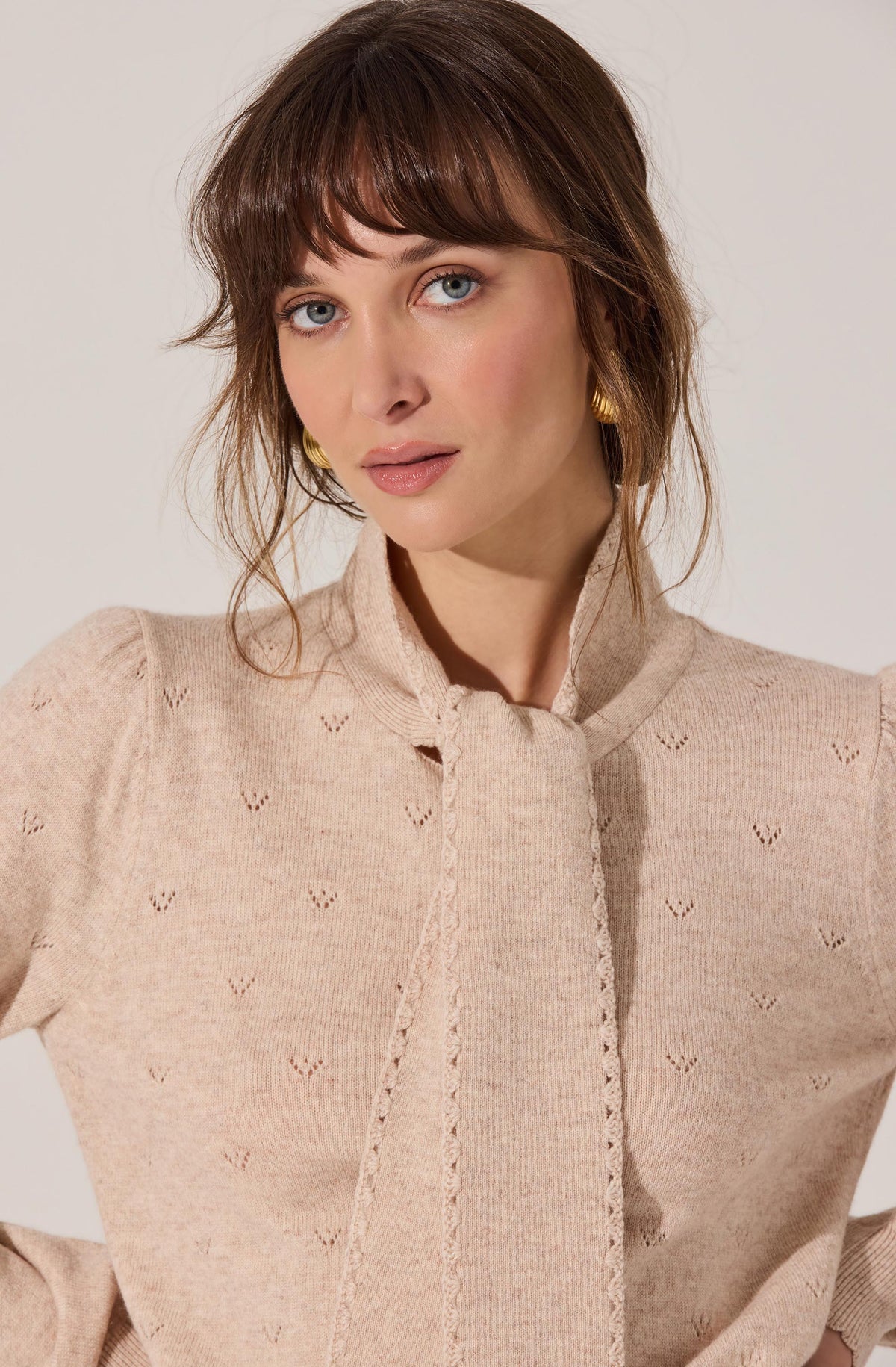 Ovalia Scarf Neck Sweater