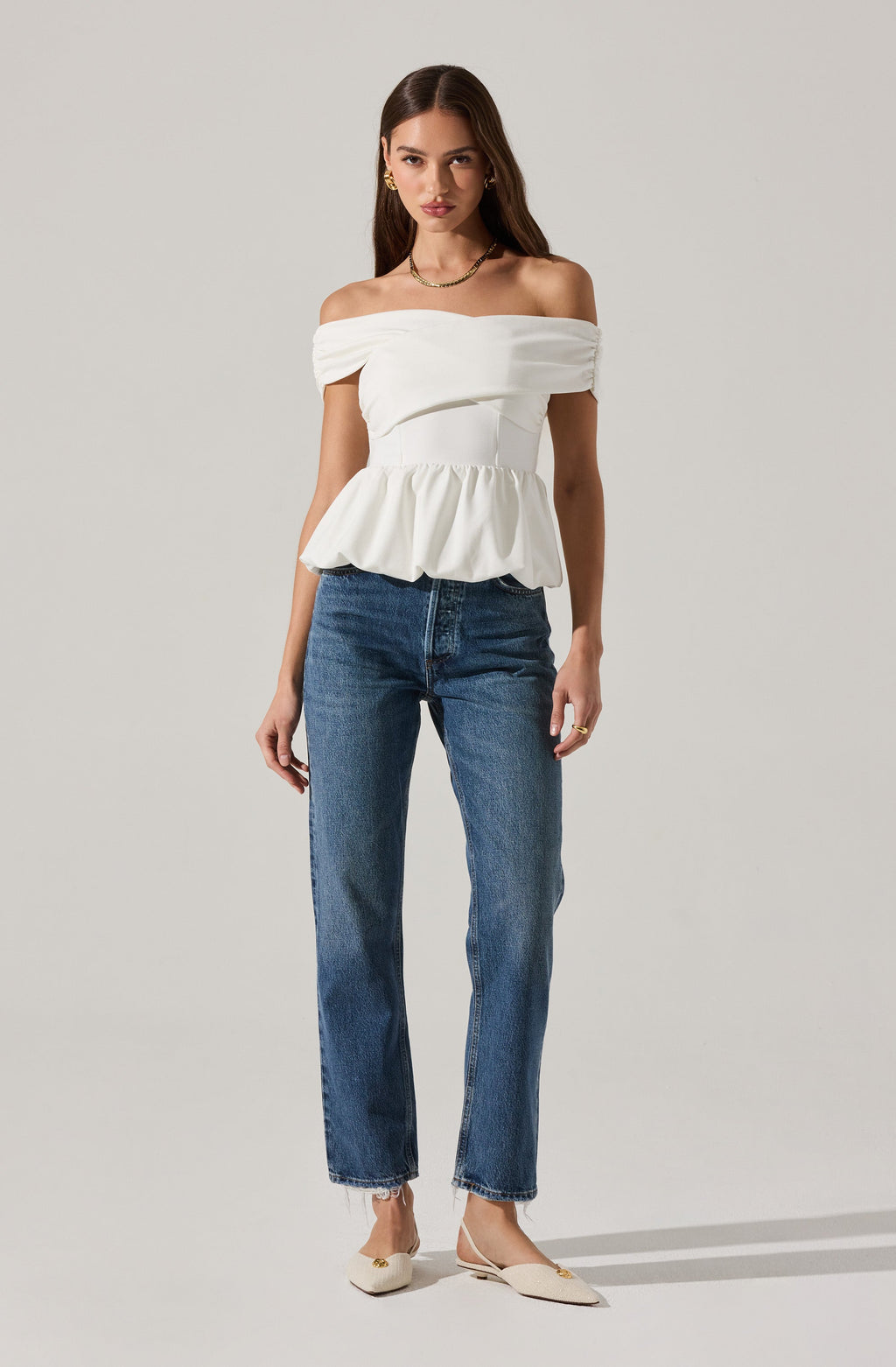 Tennille Off Shoulder Peplum Top