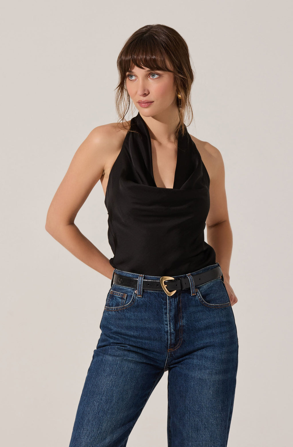Zelenka Cowl Neck Halter Top