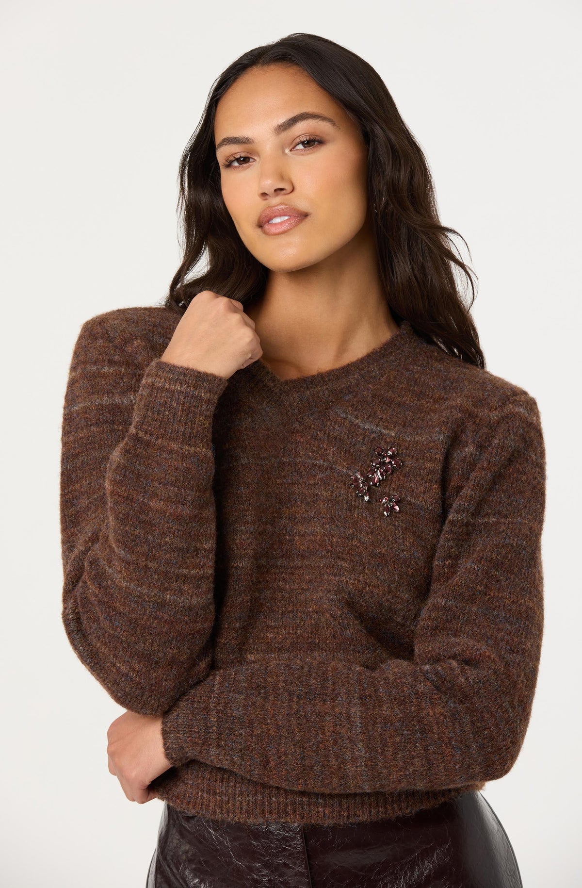 Dasia Embellished V-neck Sweater