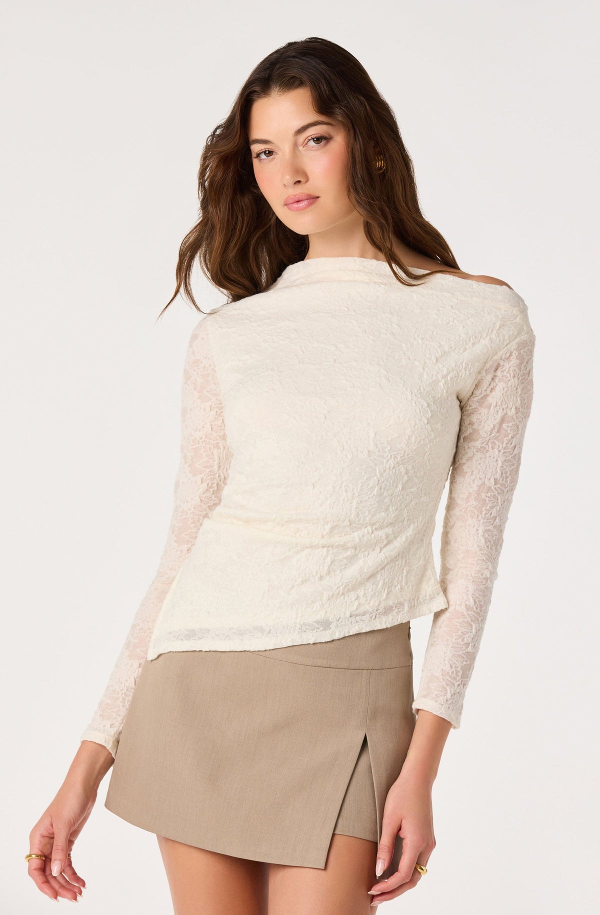 Miah Lace Off-Shoulder Top