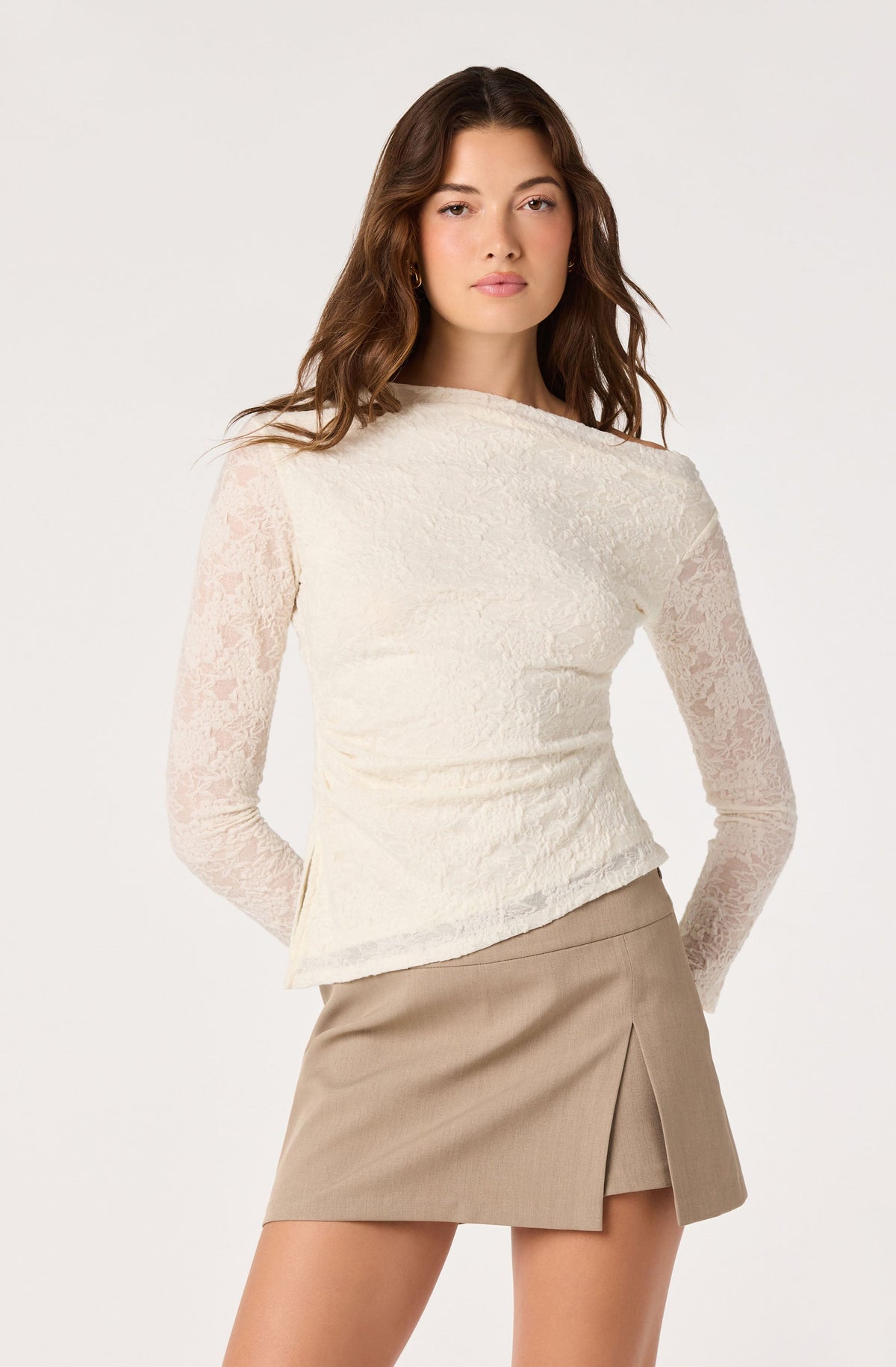 Miah Lace Off-Shoulder Top