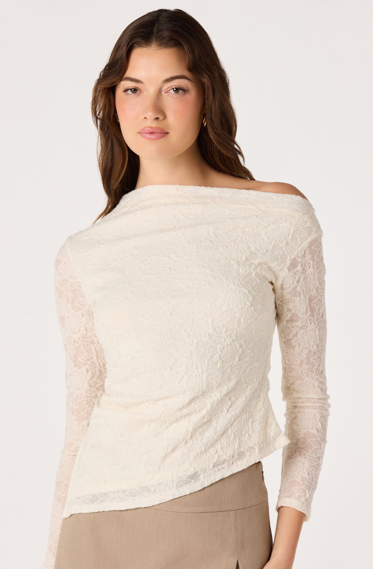 Miah Lace Off-Shoulder Top