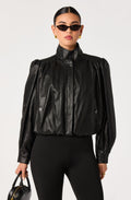Estero Faux Leather Bomber Jacket
