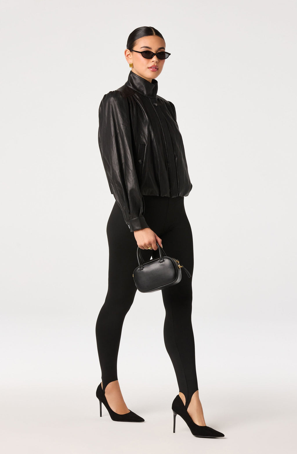 Estero Faux Leather Bomber Jacket