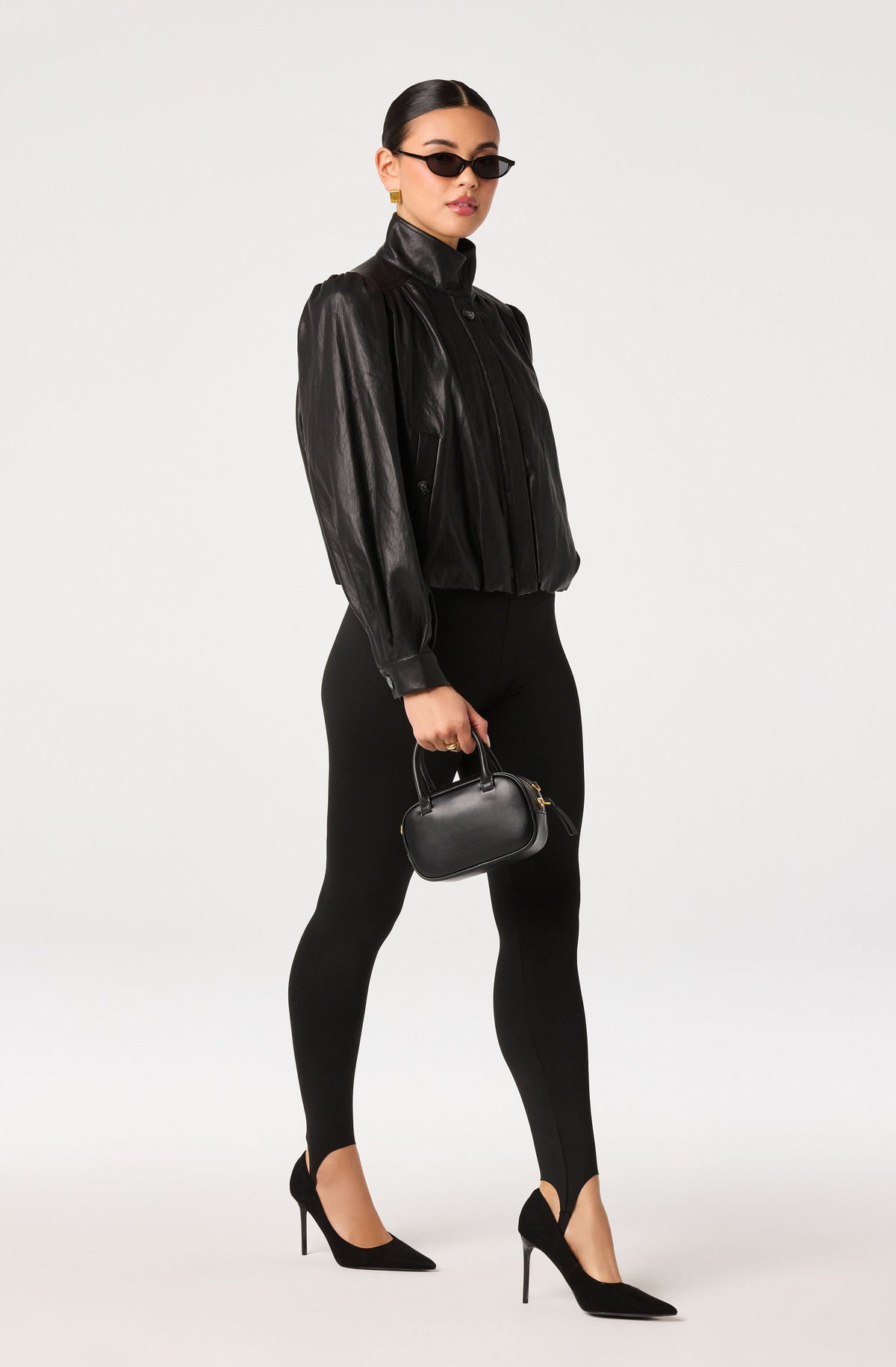 Estero Faux Leather Bomber Jacket