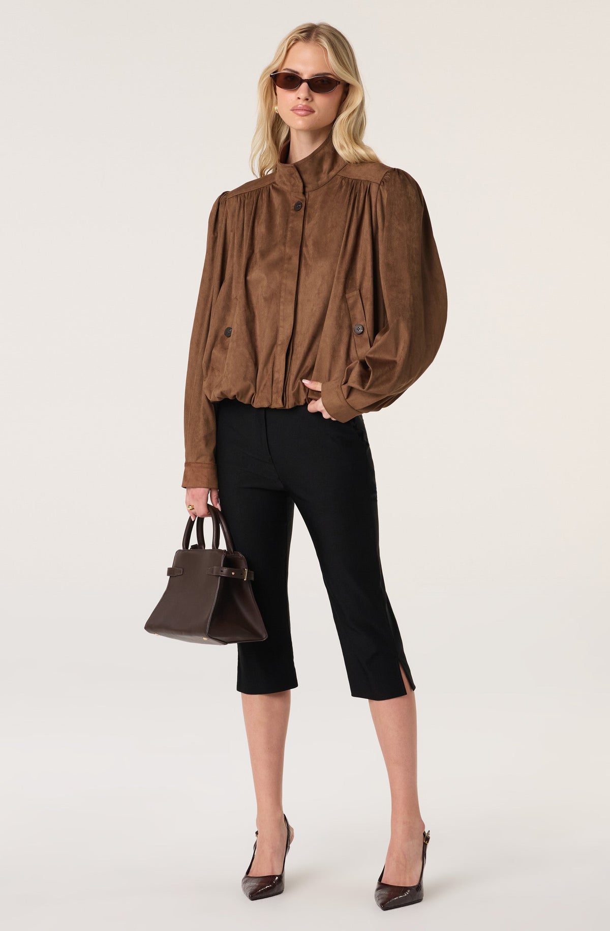 Estero Faux Suede Bomber Jacket