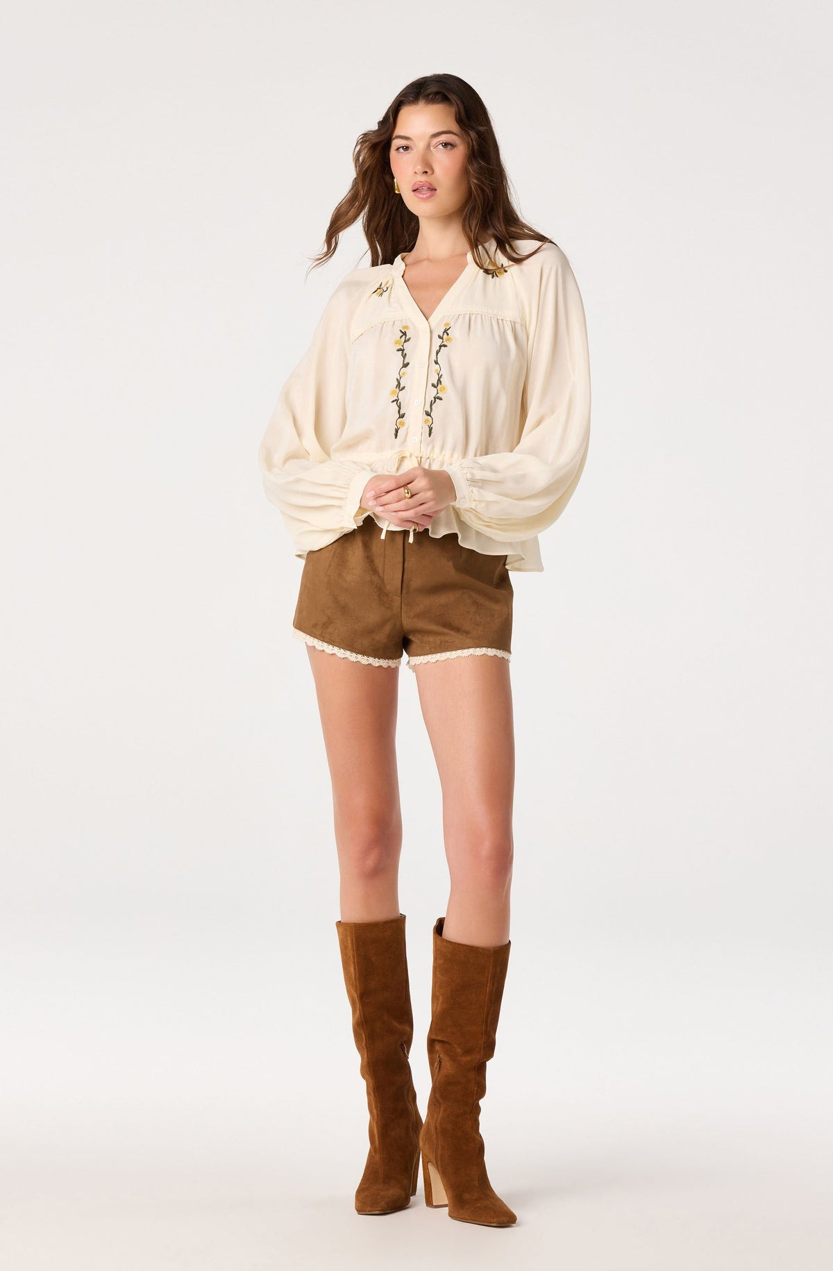 Jessalyn Embroidered Peplum Blouse
