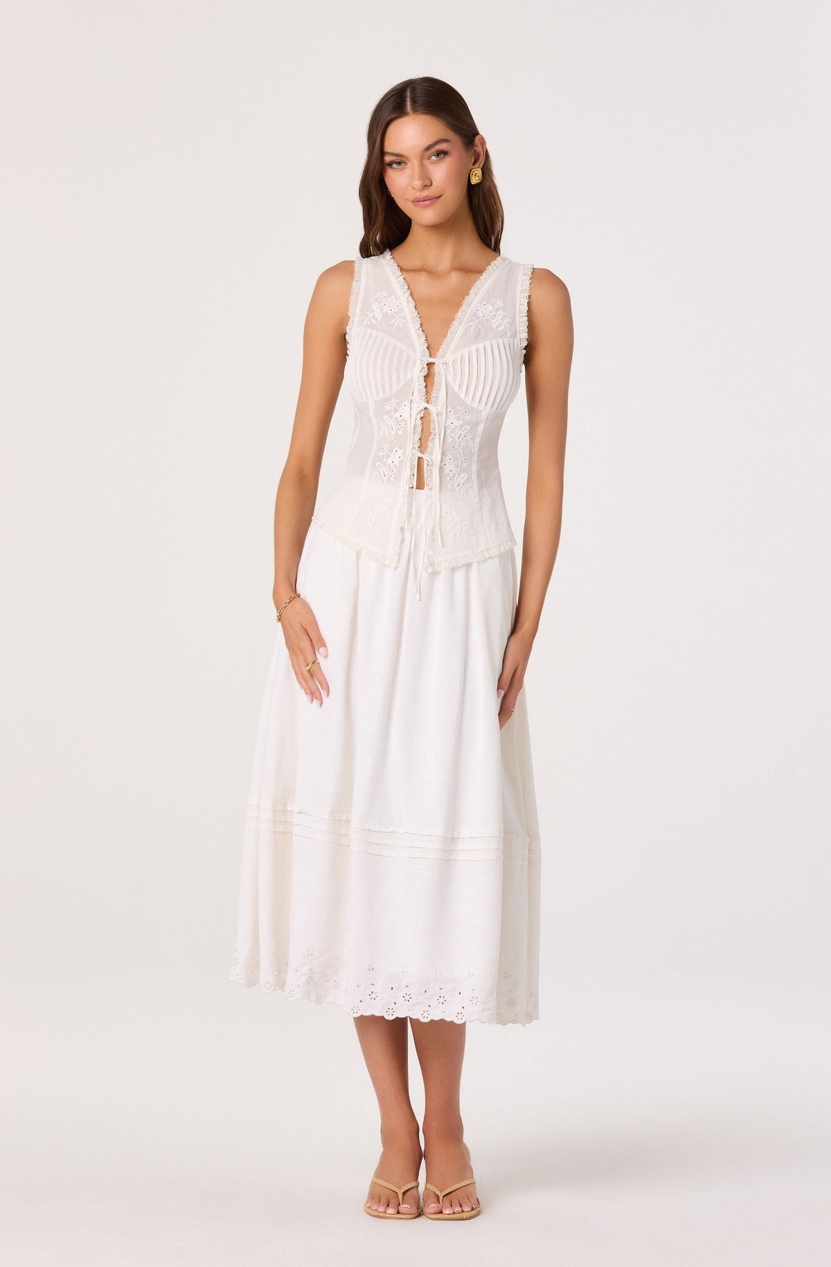 Carine Eyelet Lace Bustier Top
