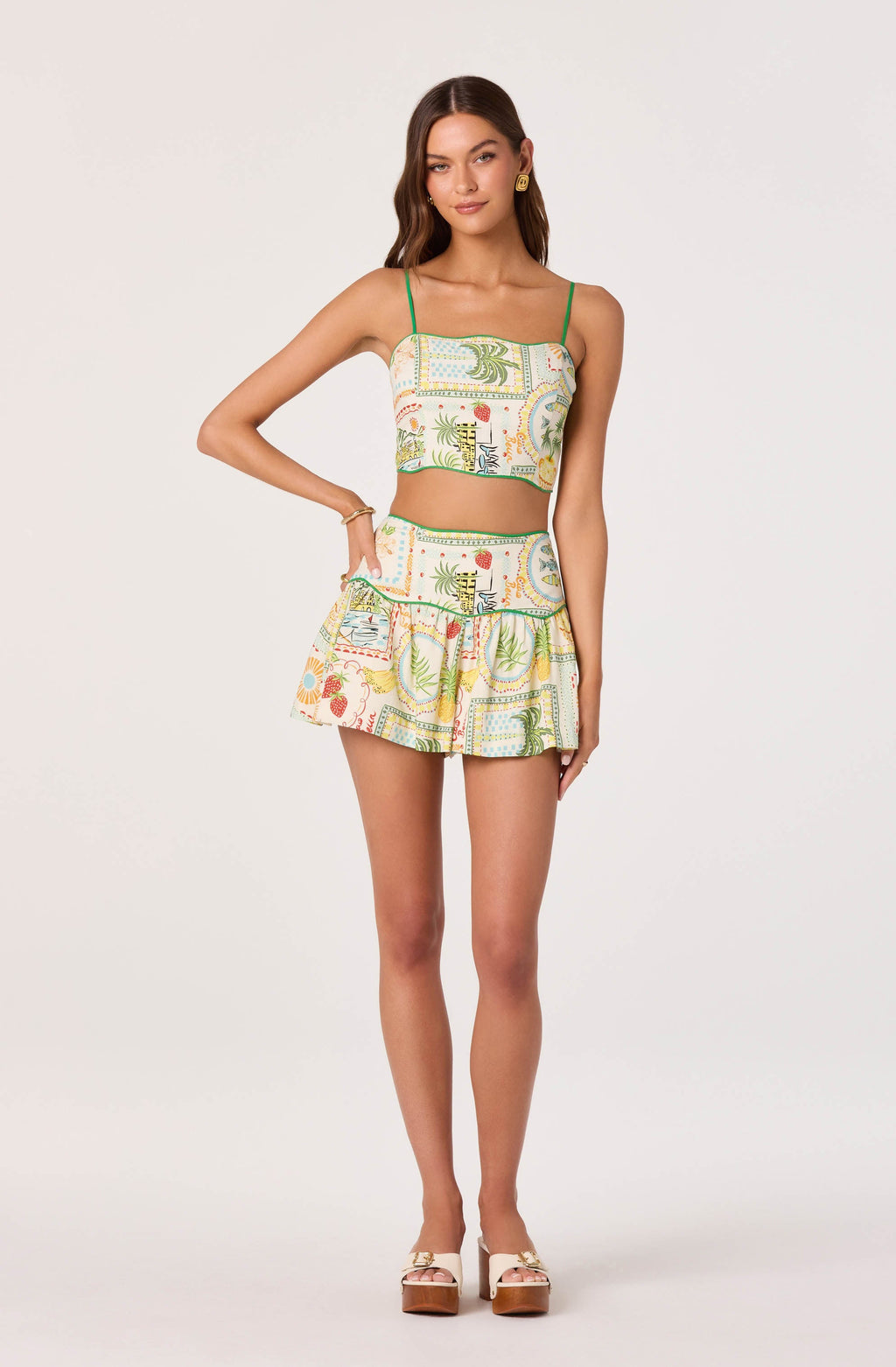 Heidi Novelty Print Crop Top