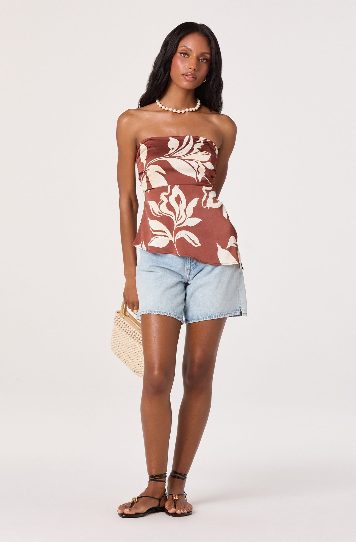 Annabeth Satin Strapless Top