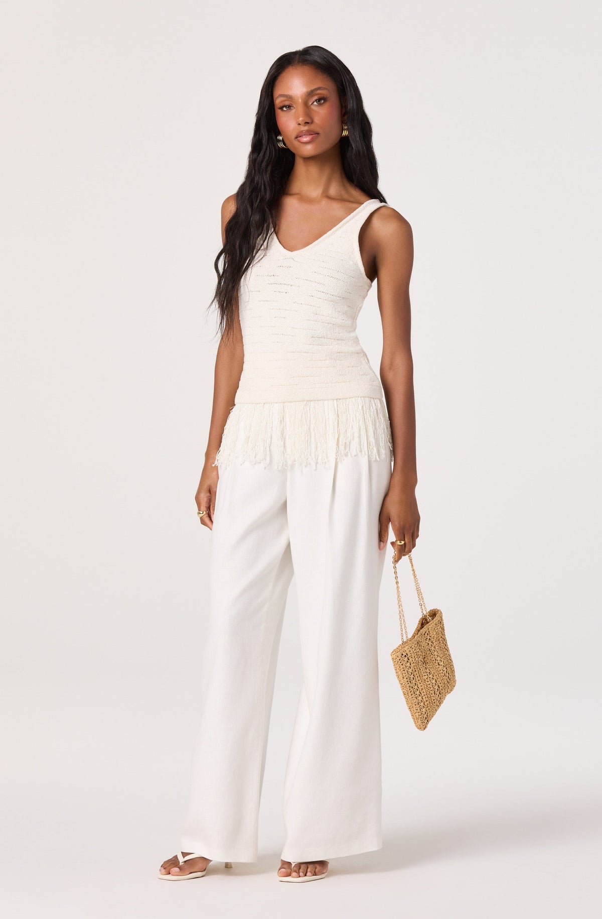 Kate Fringe Hem Sweater Tank Top