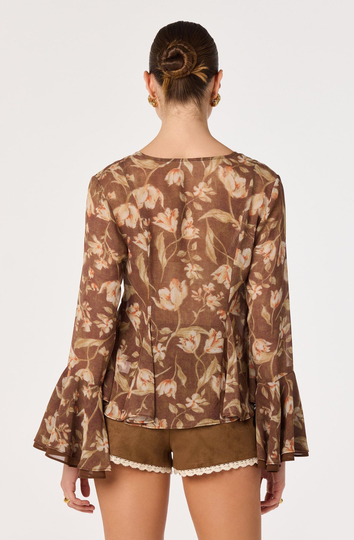 Emmet Floral Flounce Sleeve Blouse