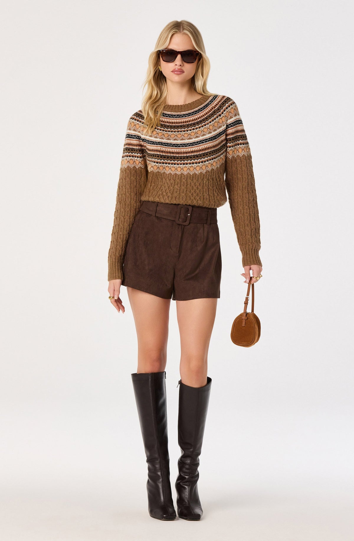 Daria Fair Isle Cable Knit Sweater