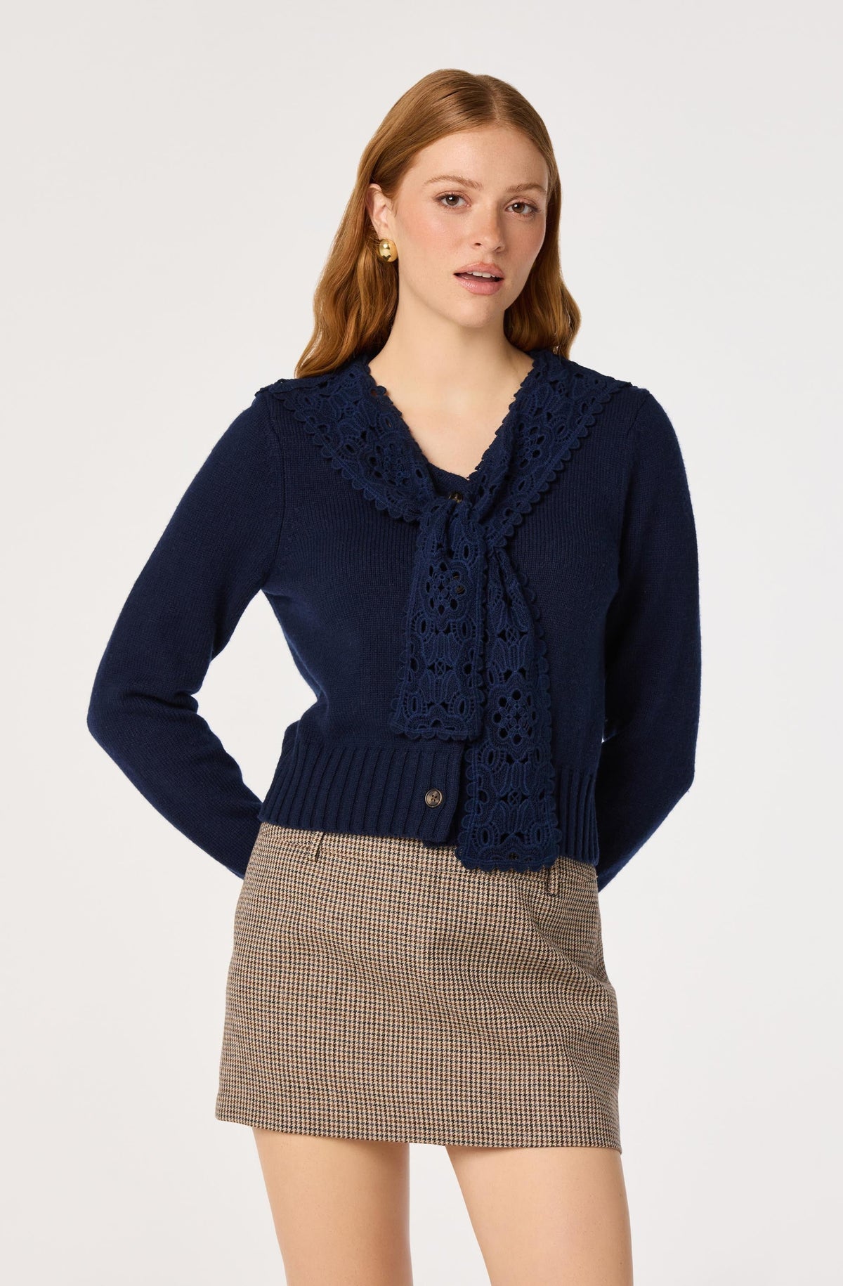 Rosabell Lace Sailor Collar Cardigan