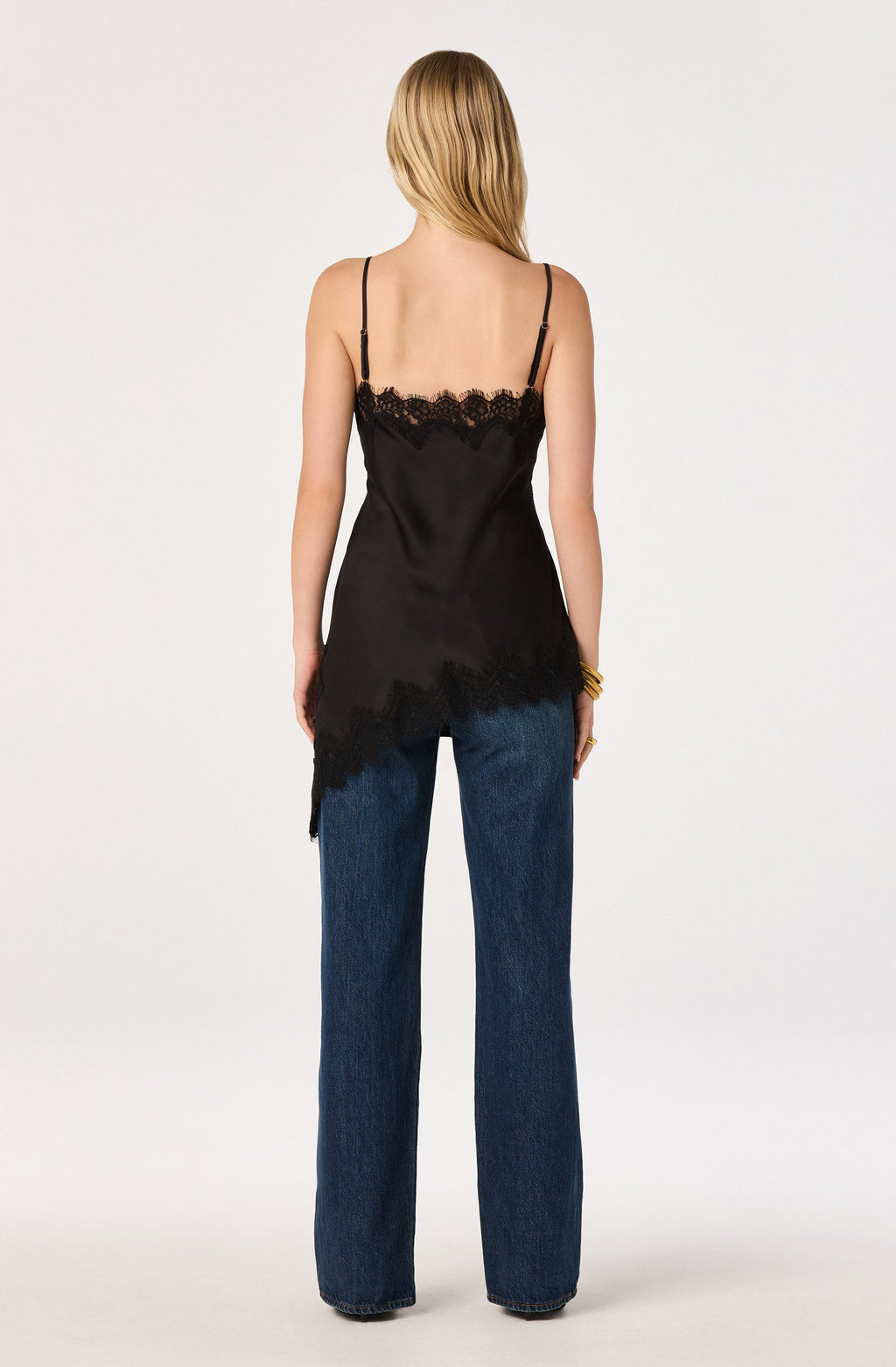 Laura Lace Trim Asymmetric Top