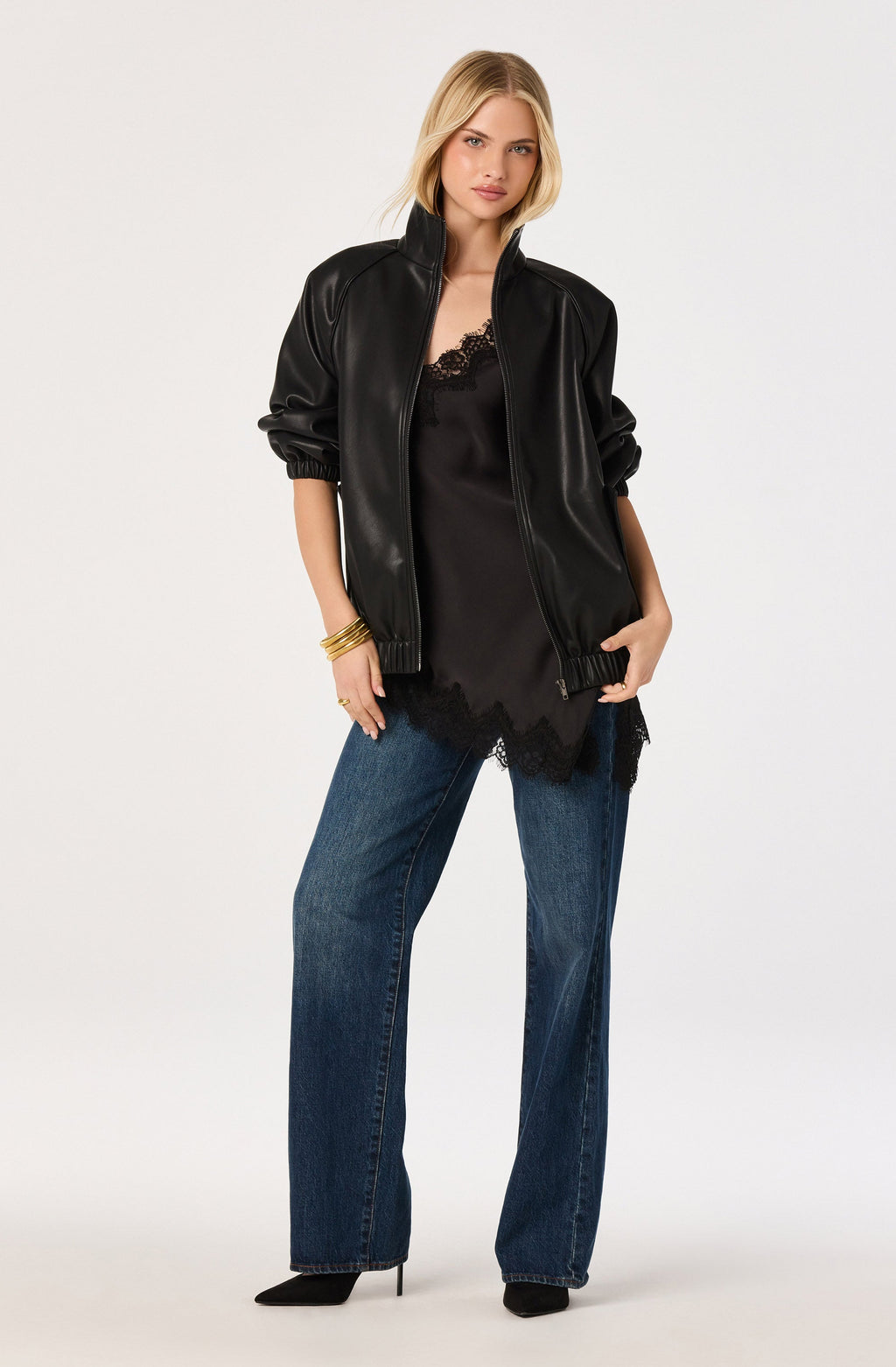 Laura Lace Trim Asymmetric Top