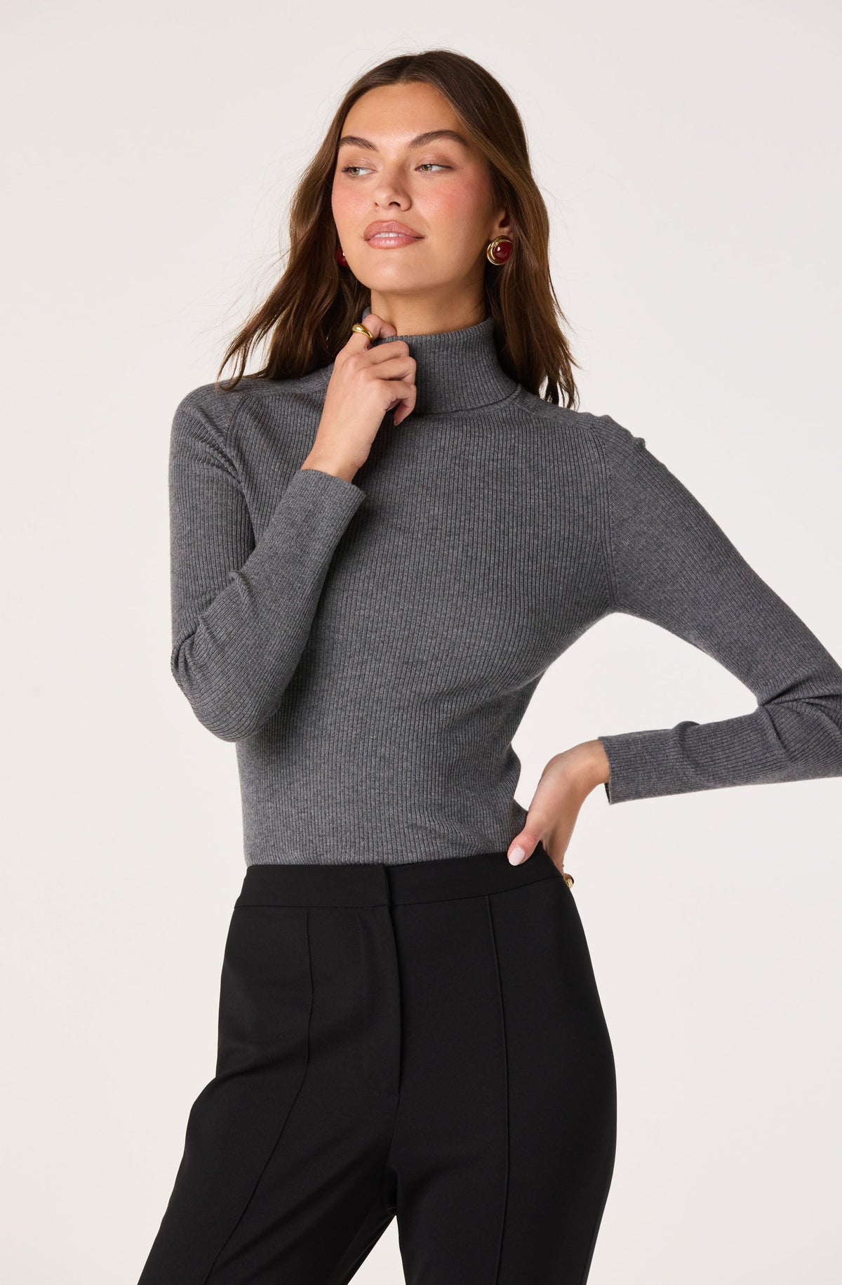 Vida Ribbed Knit Turtleneck Sweater