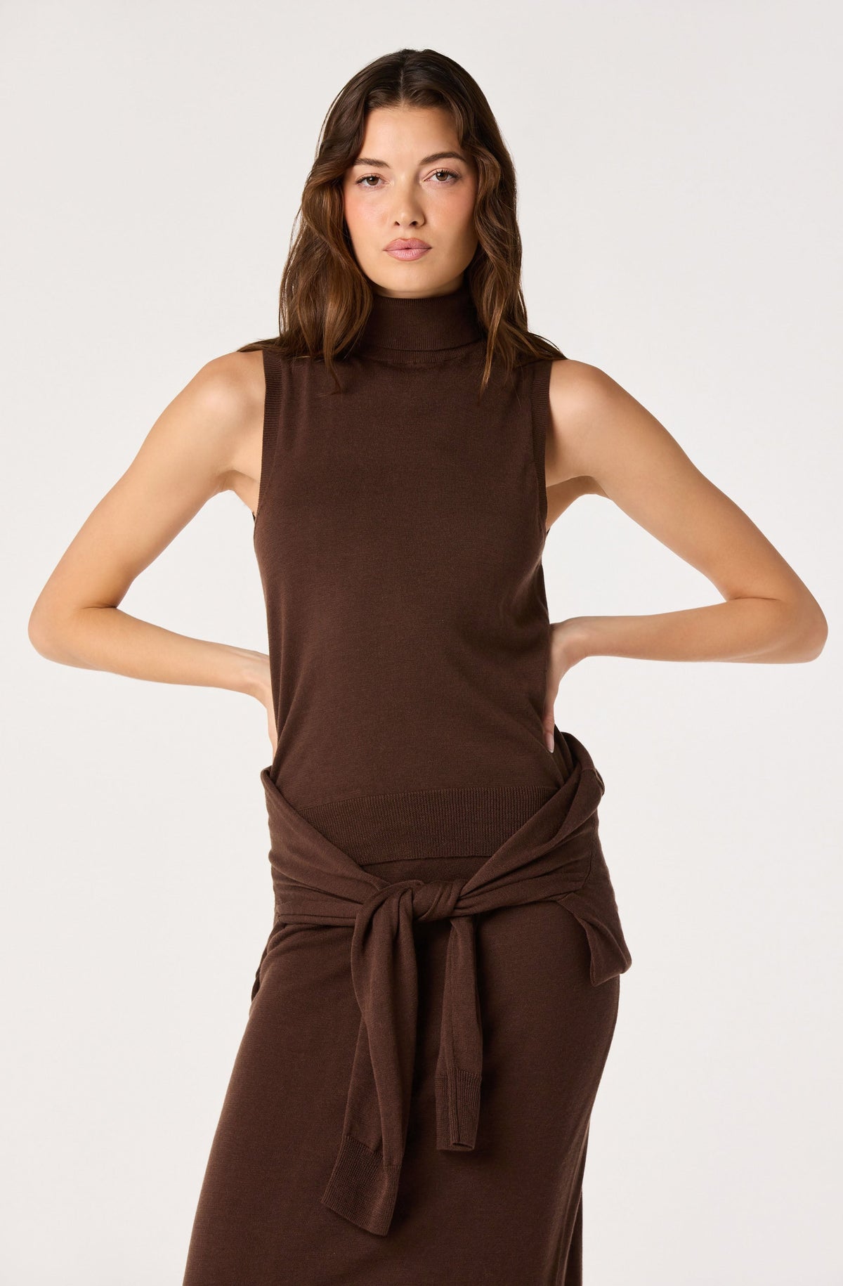 Kelly Faux Two-Piece Turtleneck Sweater