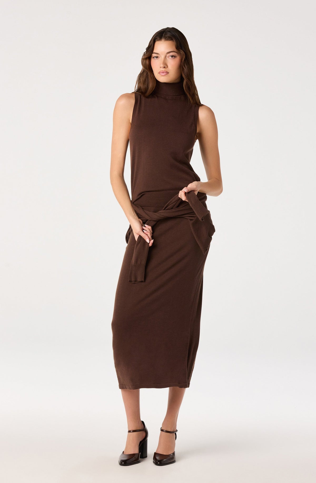 Kelly Faux Two-Piece Turtleneck Sweater