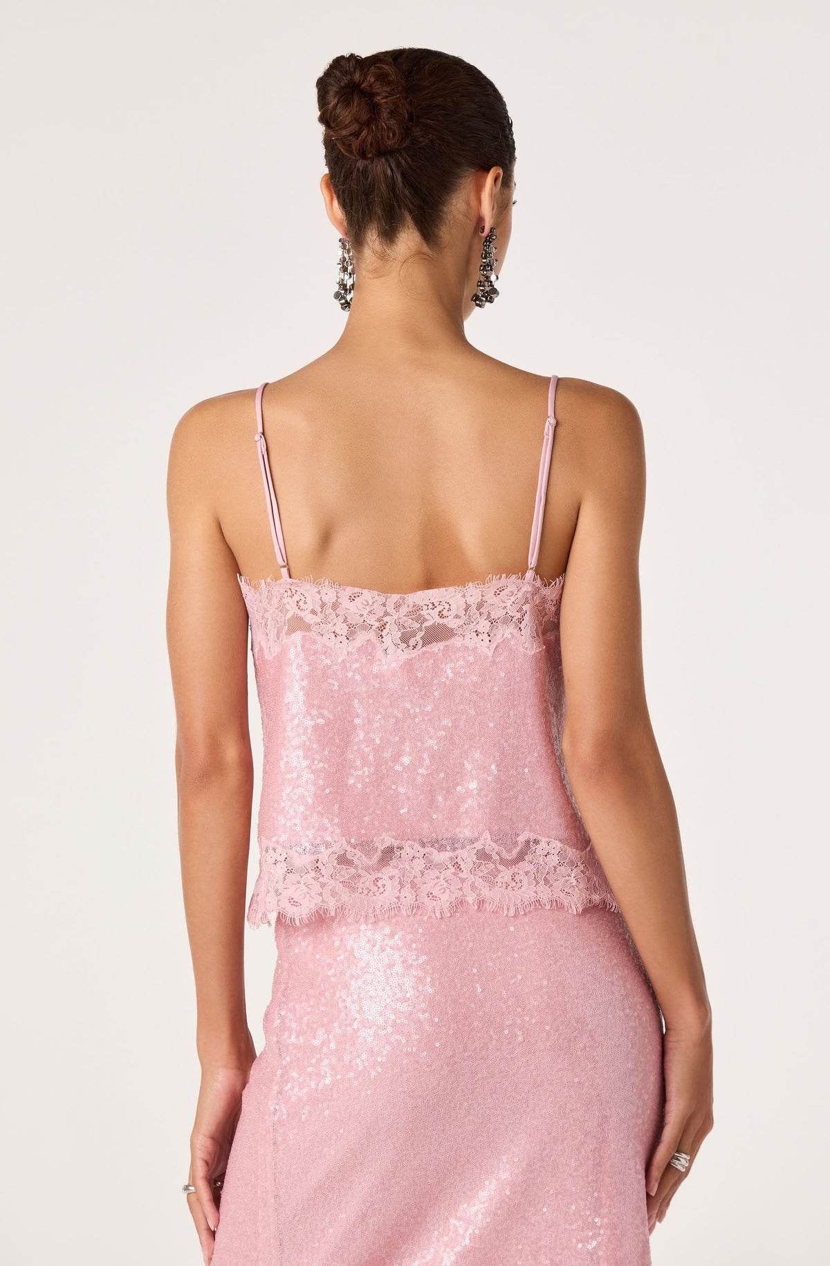 Britney Sequin Lace Trim Cami