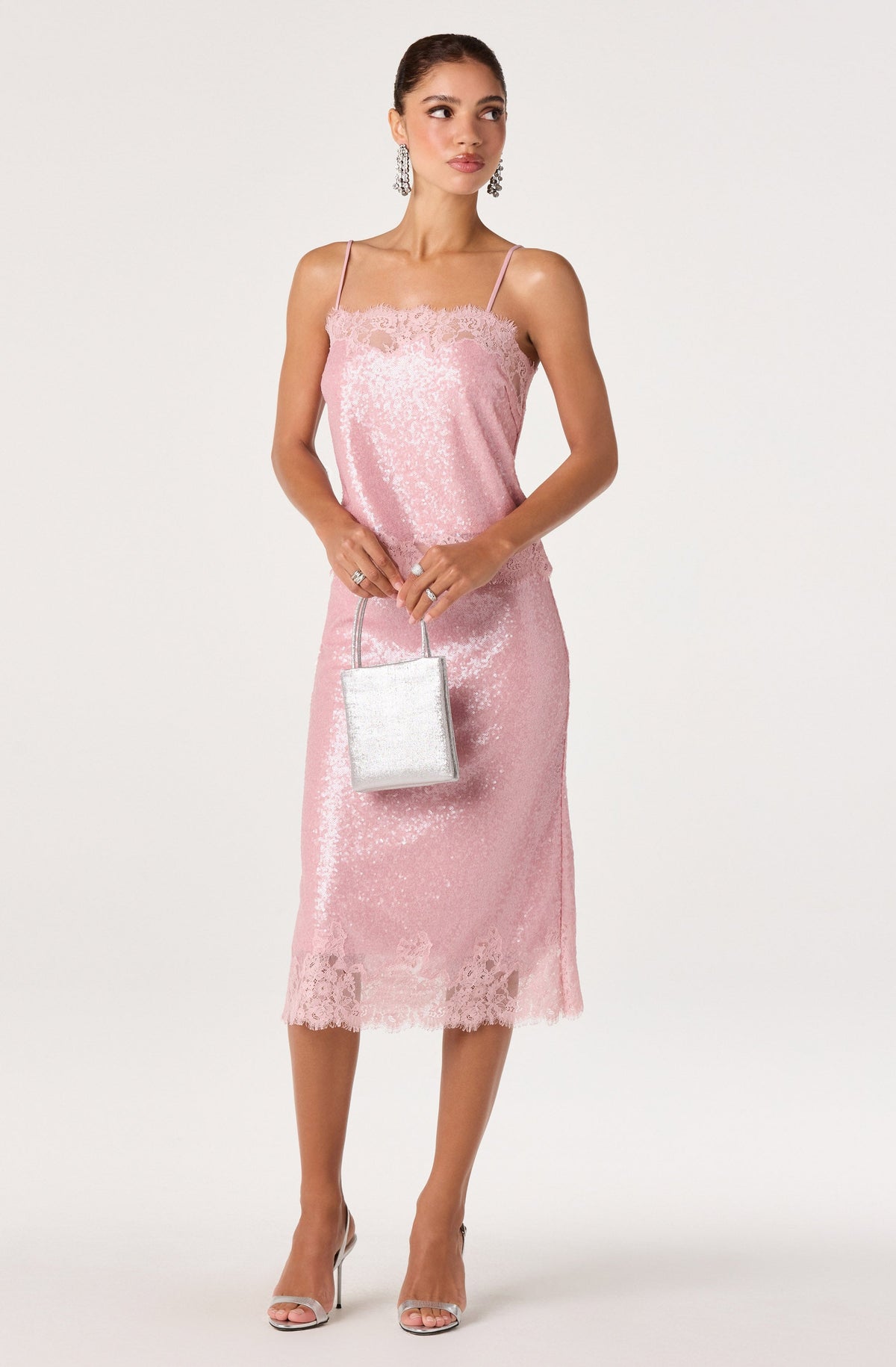 Britney Sequin Lace Trim Cami
