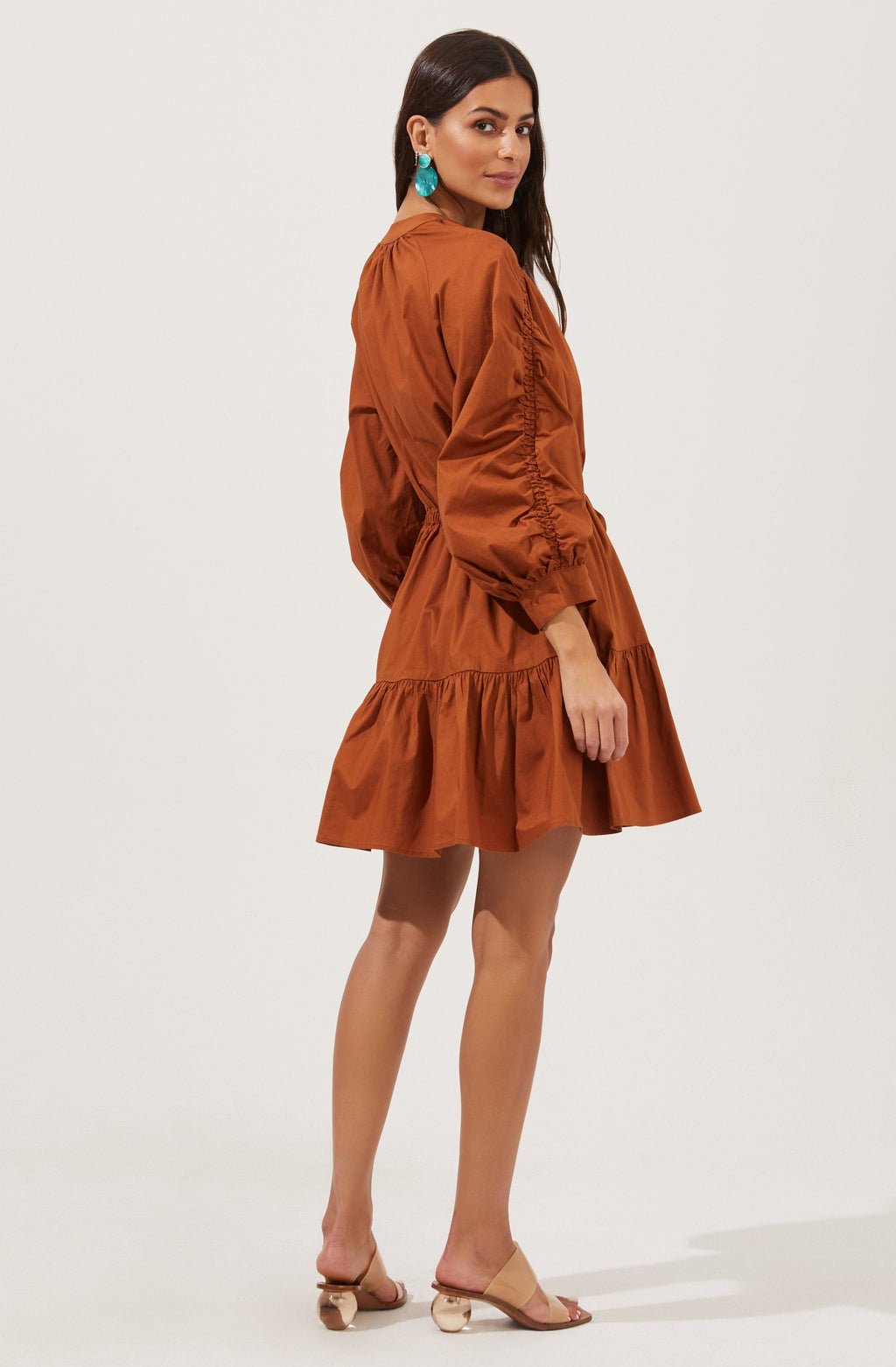 Ruched Long Sleeve Dress