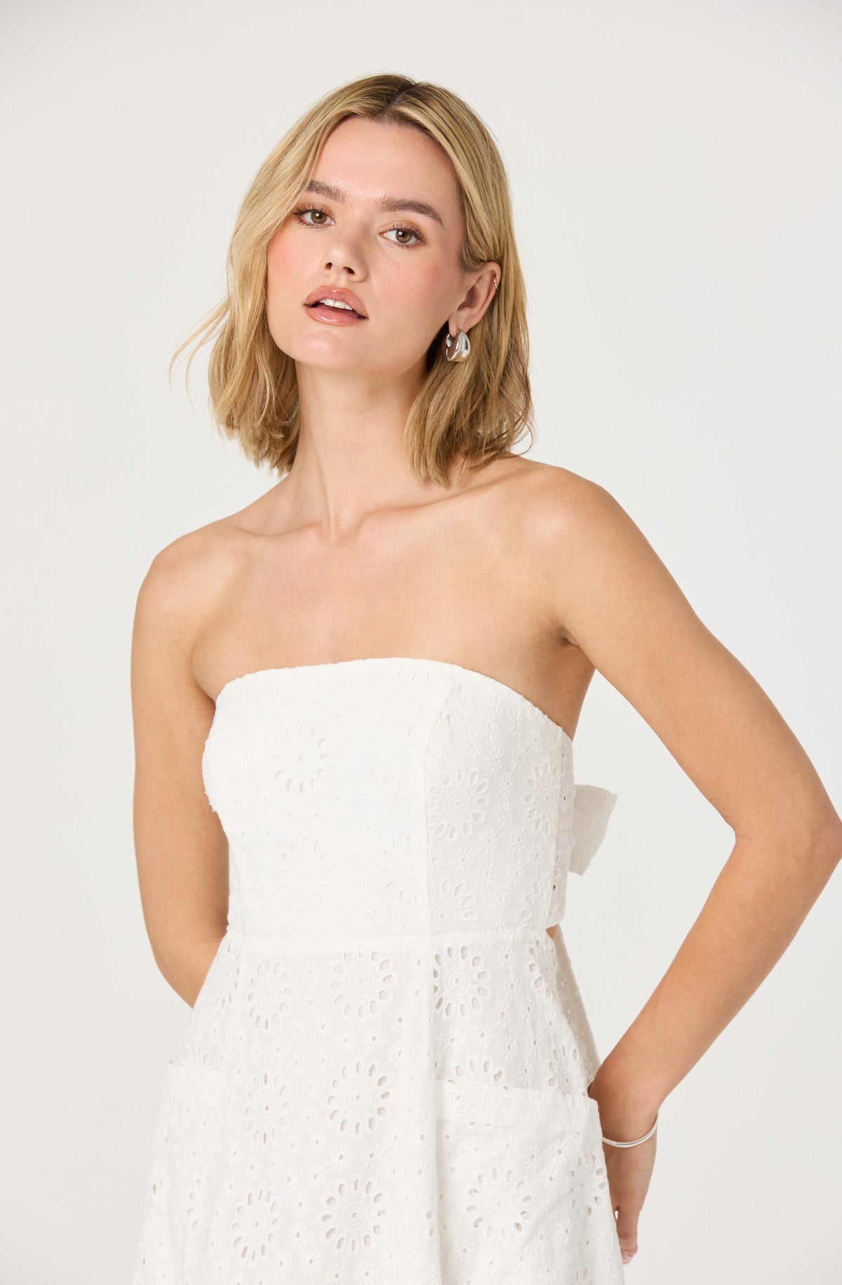 Eyelet tube dress