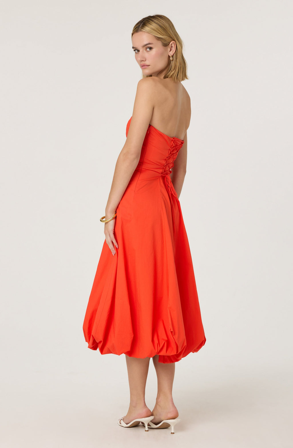 Lace back bubble dress