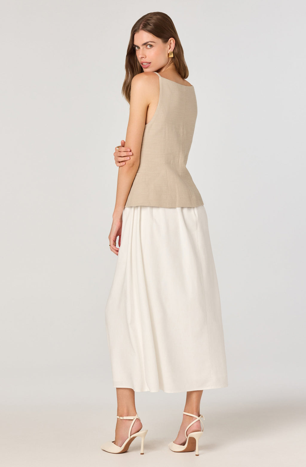 Long vest contrast dress
