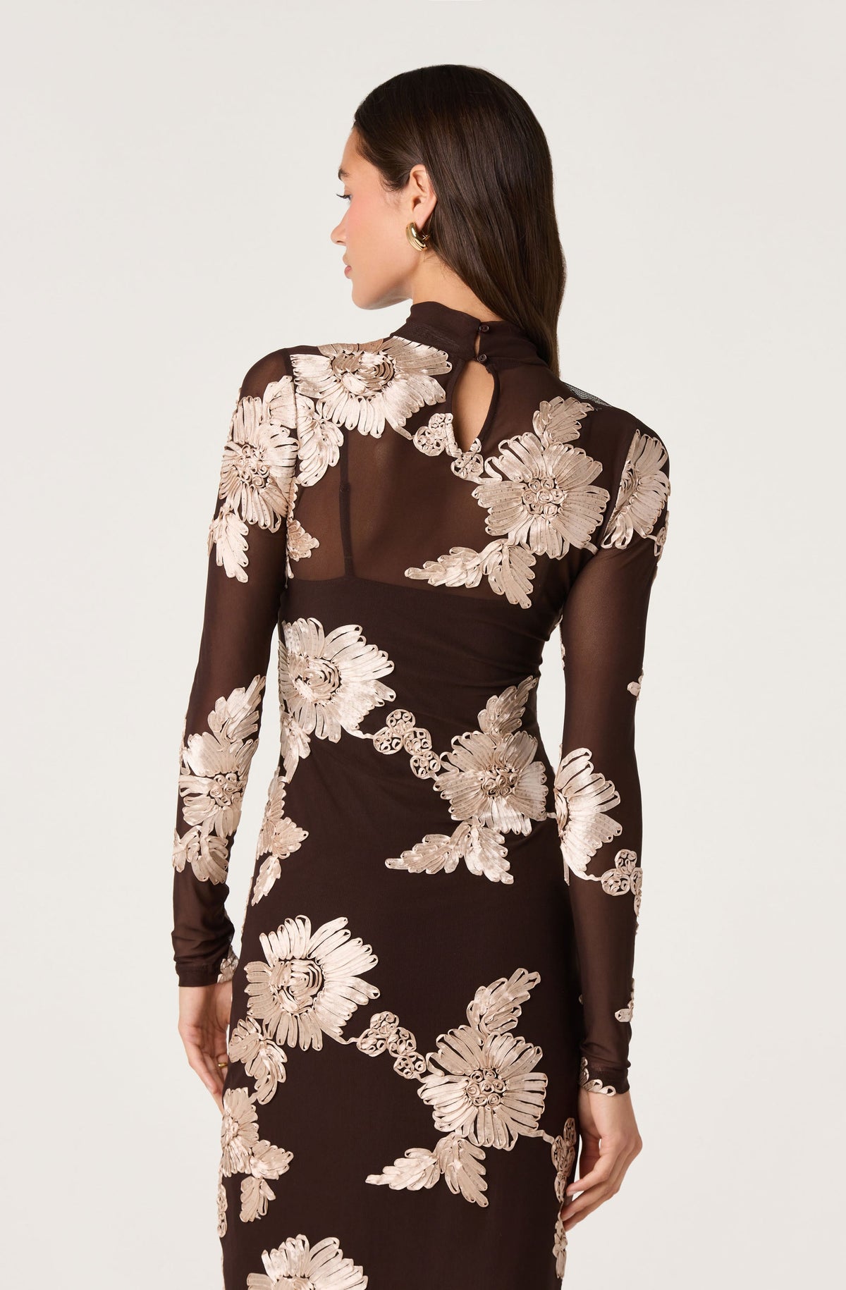 Florentine Embroidered Mesh Midi Dress
