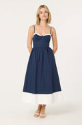 Contrast Sweetheart Midi Dress