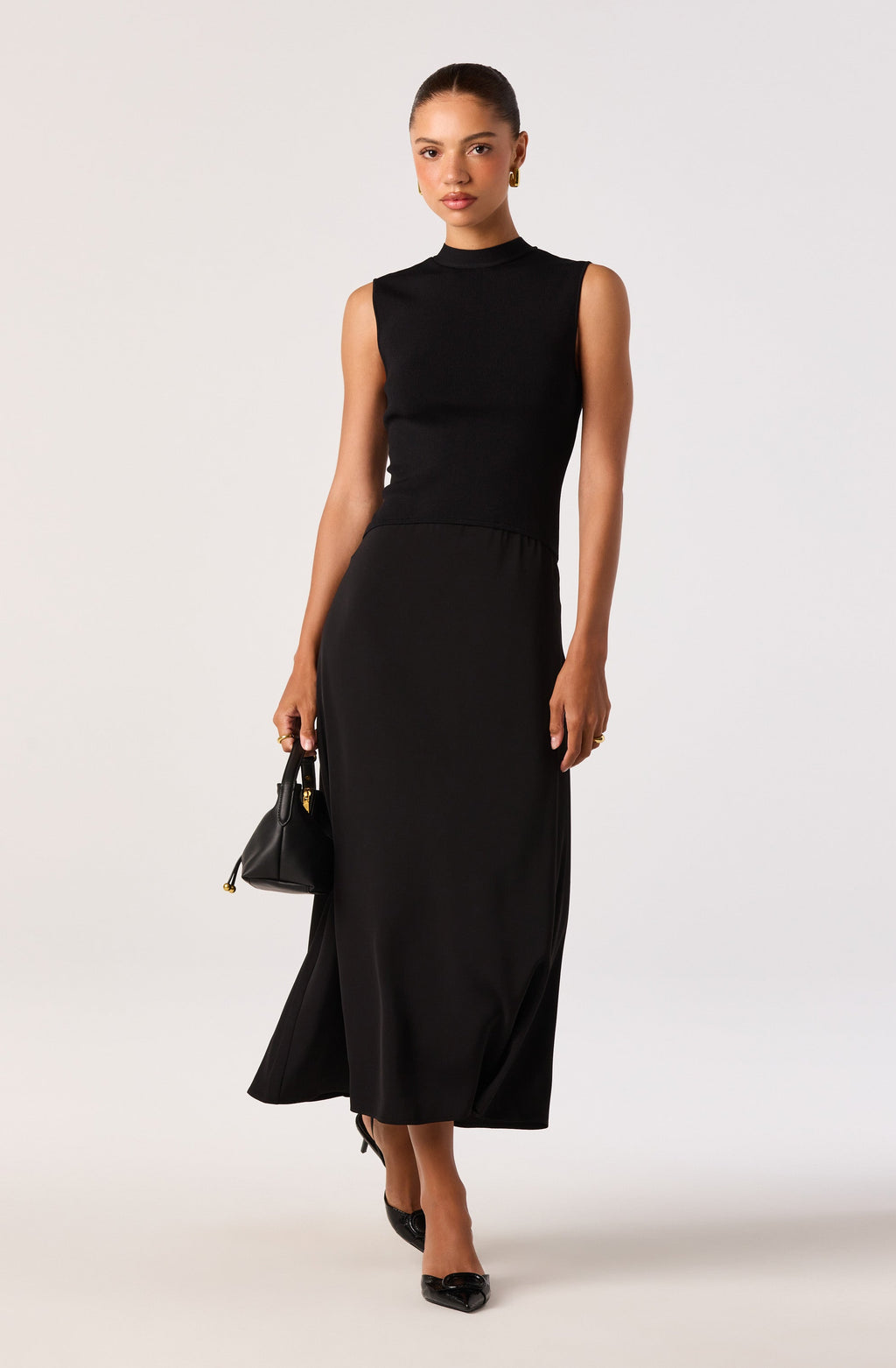 Ora High-Neck Tie-Back Midi Dress