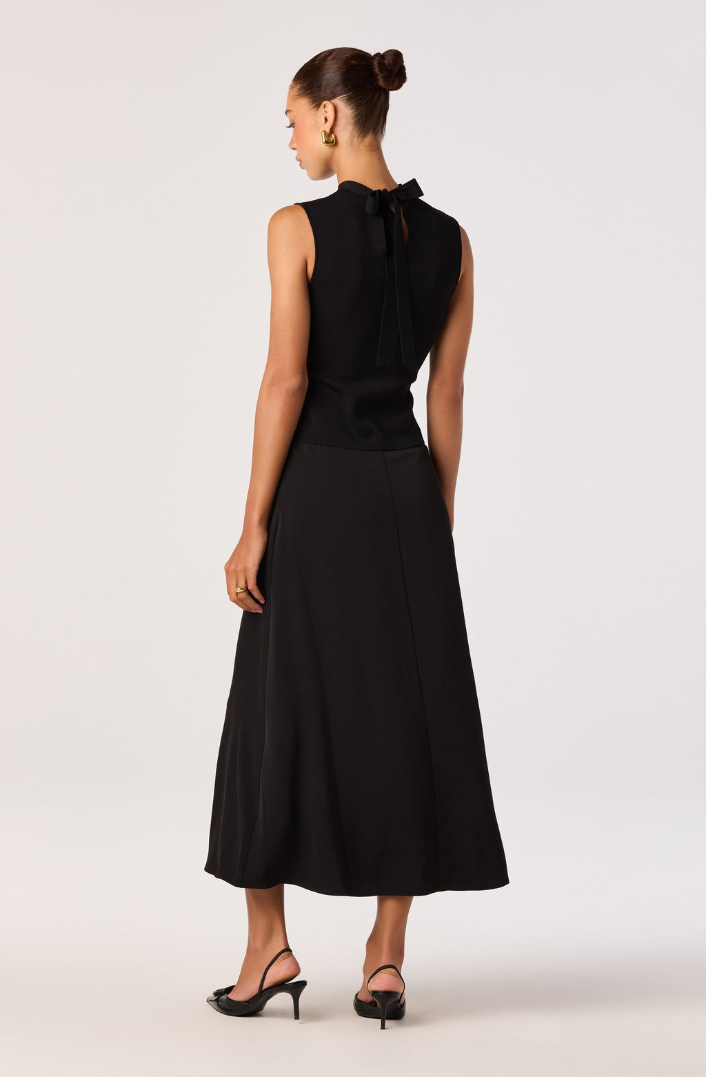 Ora High-Neck Tie-Back Midi Dress