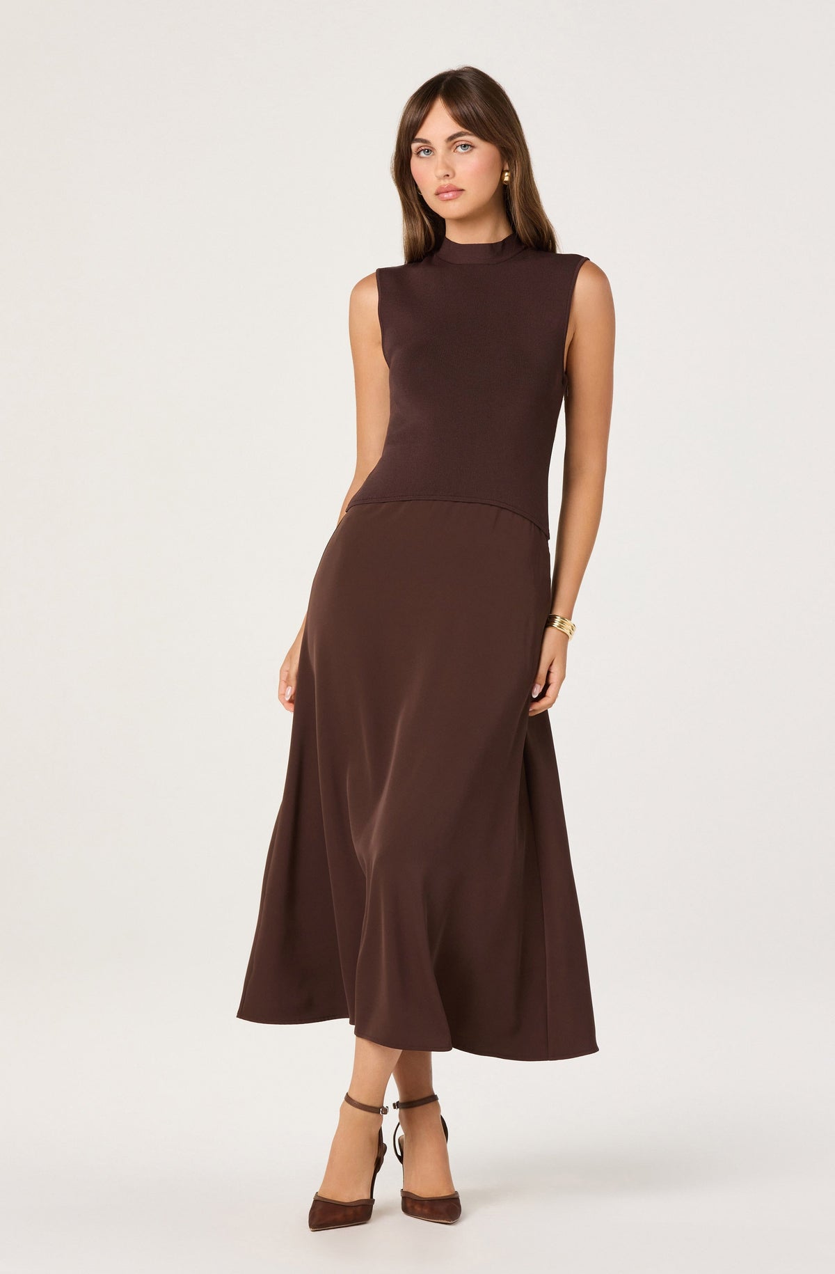 Ora High-Neck Tie-Back Midi Dress