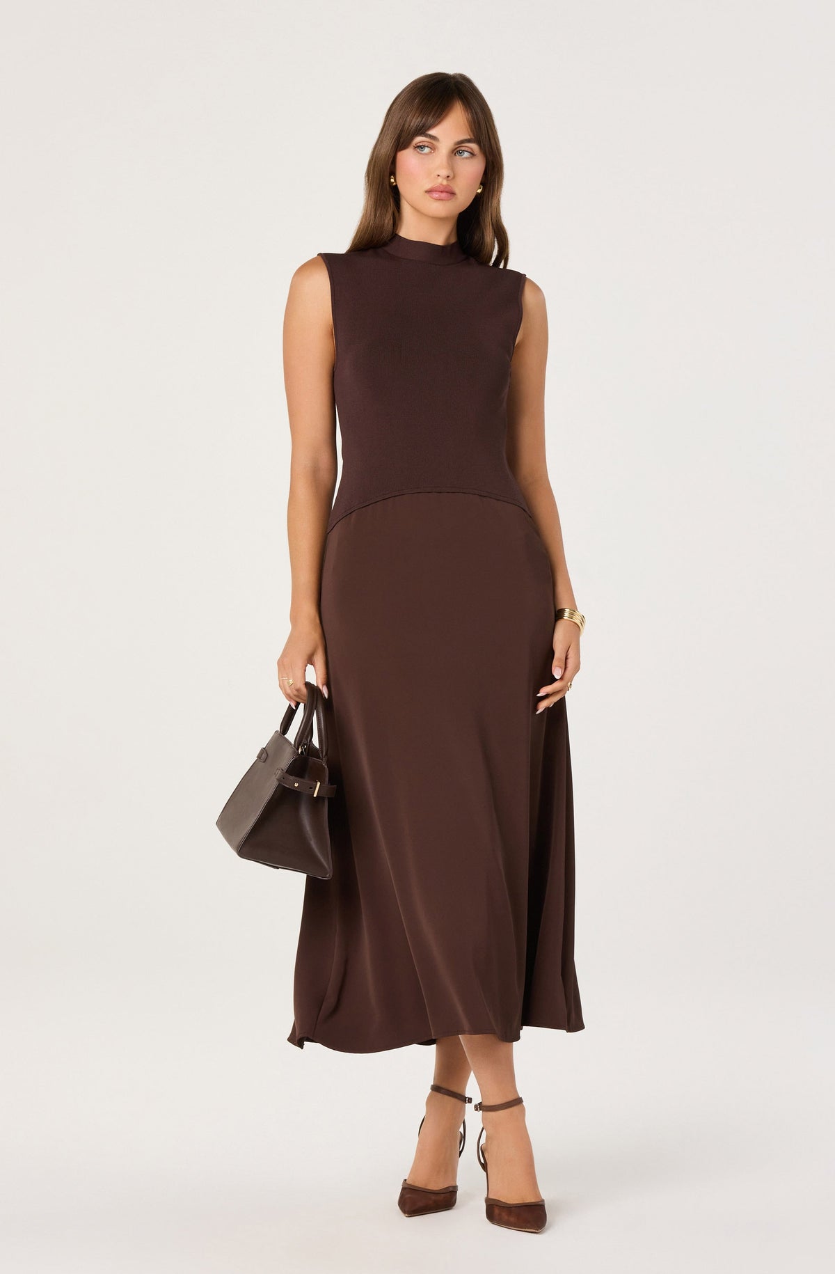 Ora High-Neck Tie-Back Midi Dress