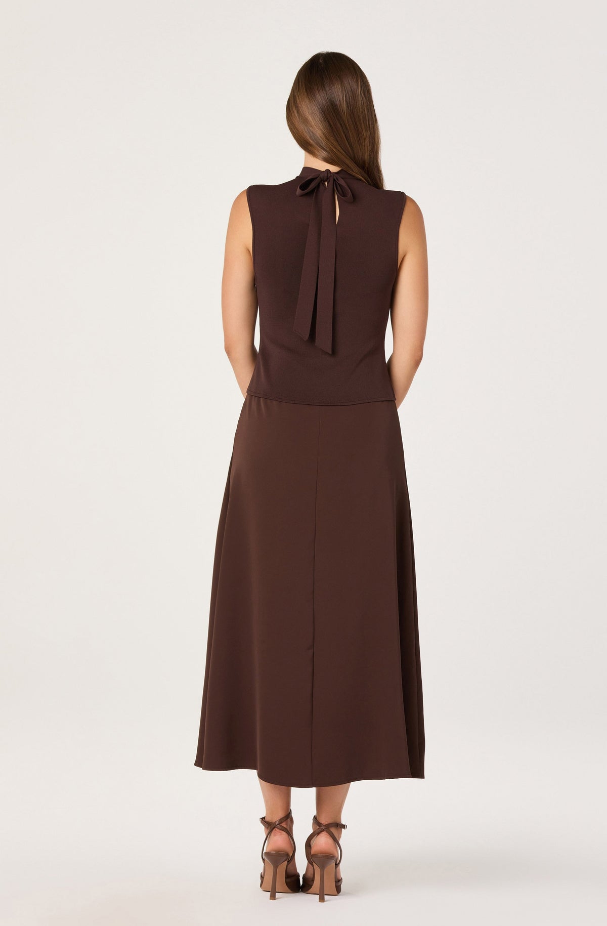 Ora High-Neck Tie-Back Midi Dress