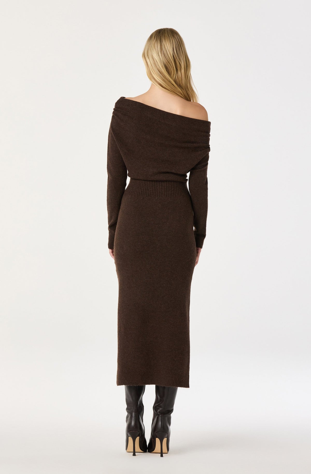 One Shoulder Midi Sweater Dress