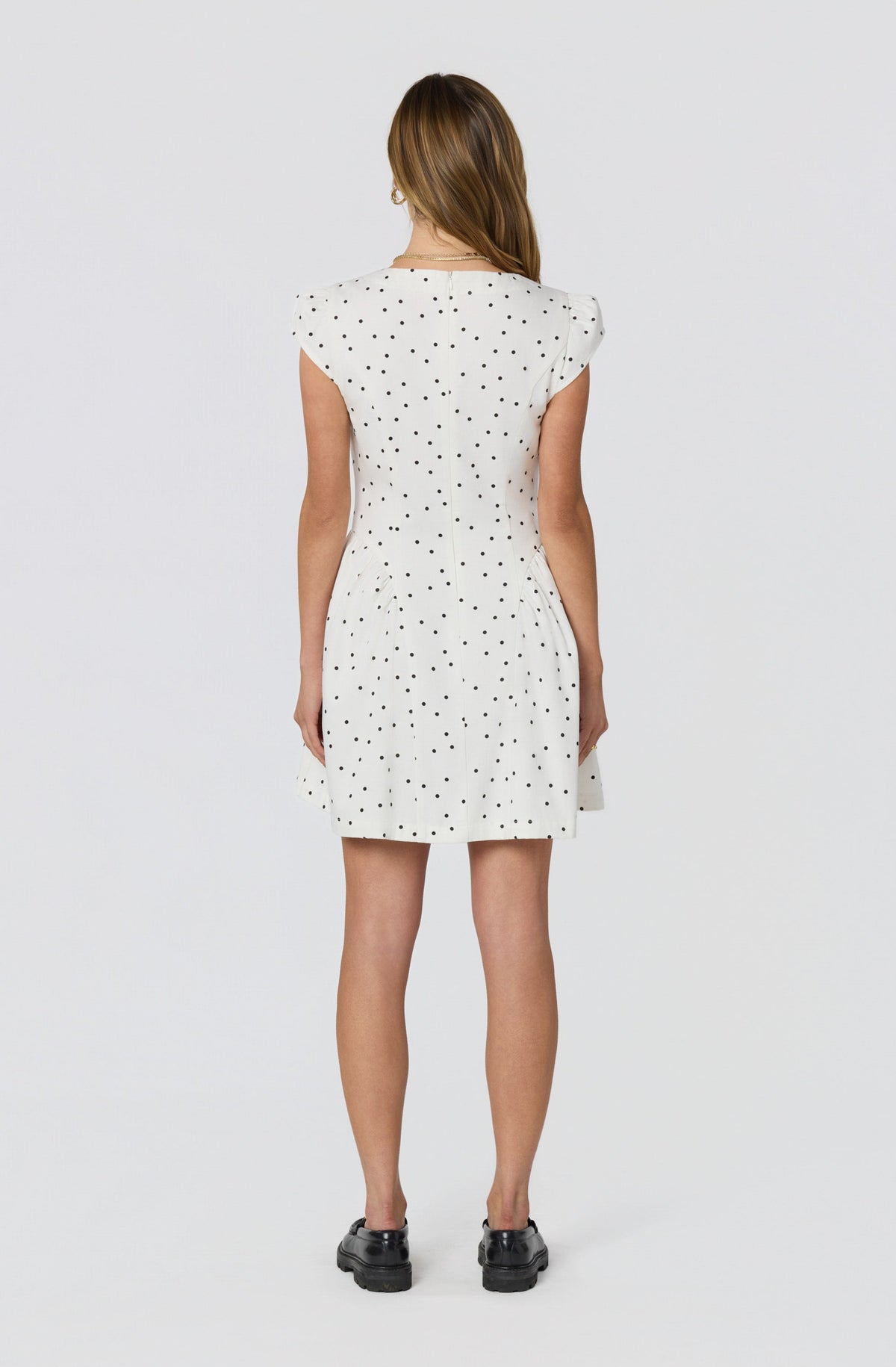 Averi Polka Dot Cap Sleeve Mini Dress