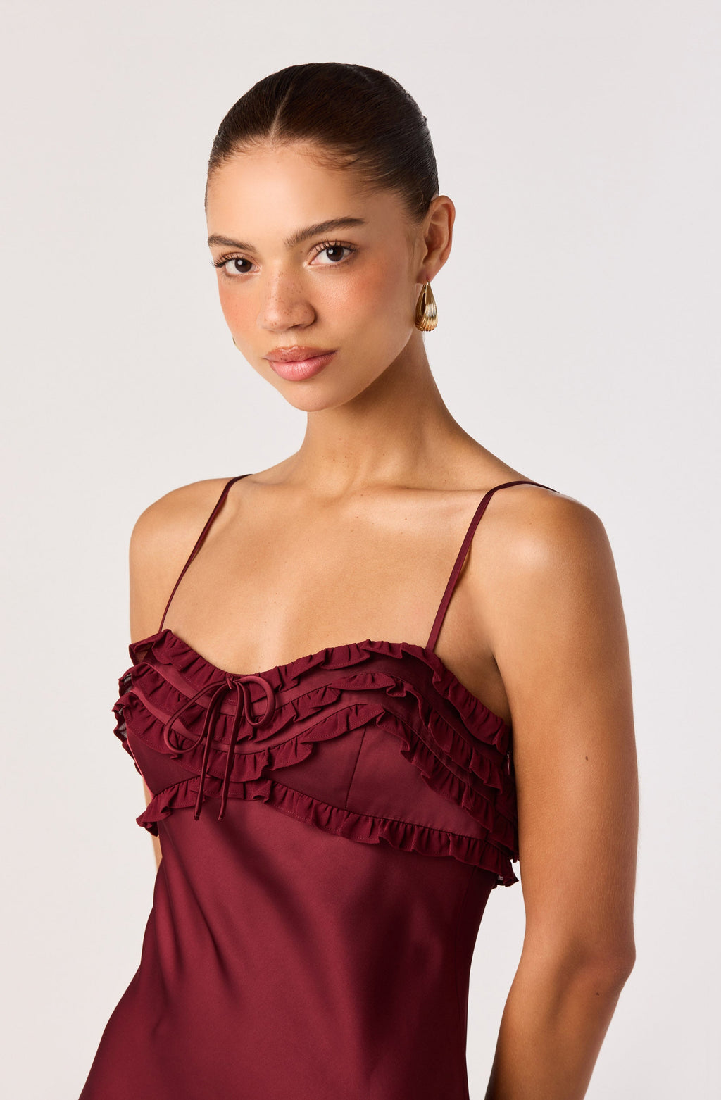 Jade Bow-Detail Satin Maxi Dress