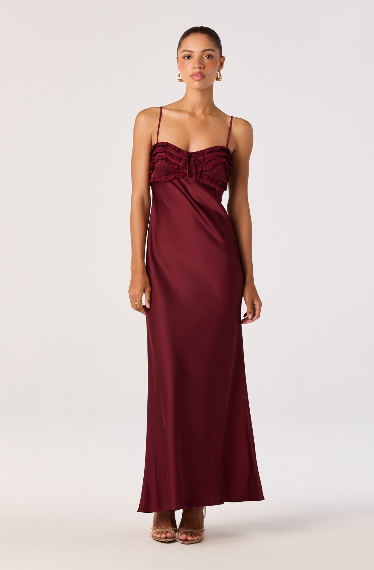 Jade Bow-Detail Satin Maxi Dress