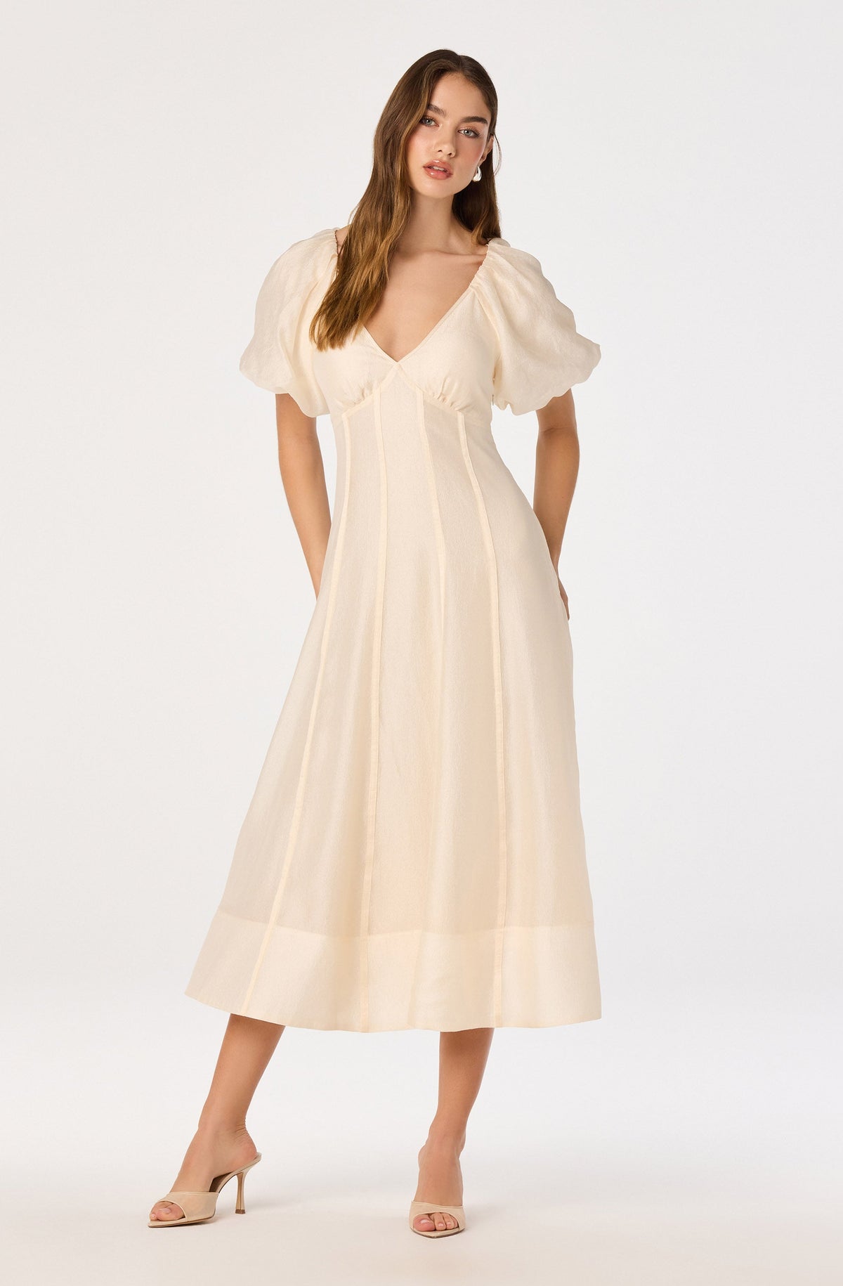Kathaleya Puff Sleeve Midi Dress